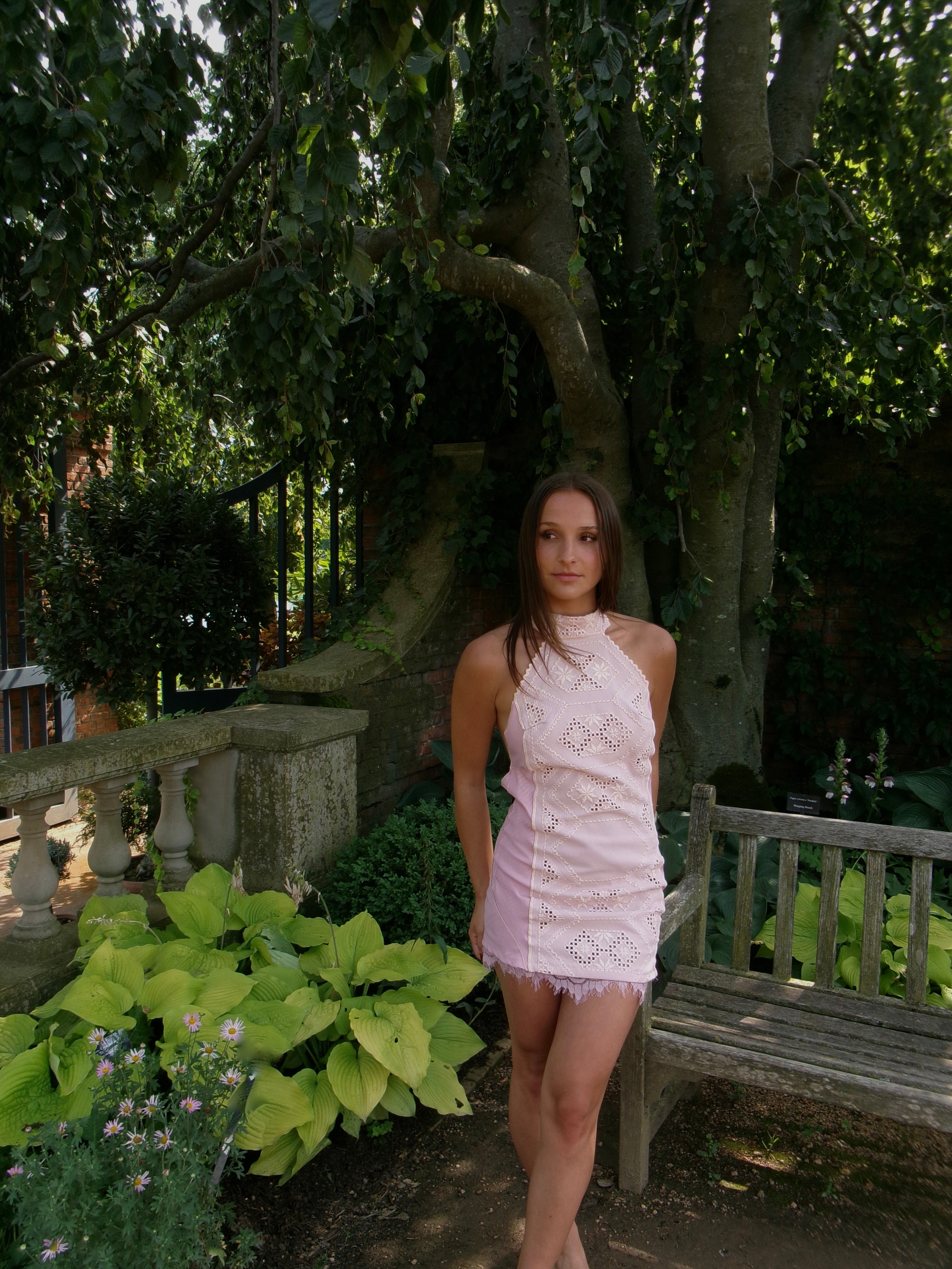 Rose Garden One-of-One Reconstructed Halter Mini Dress