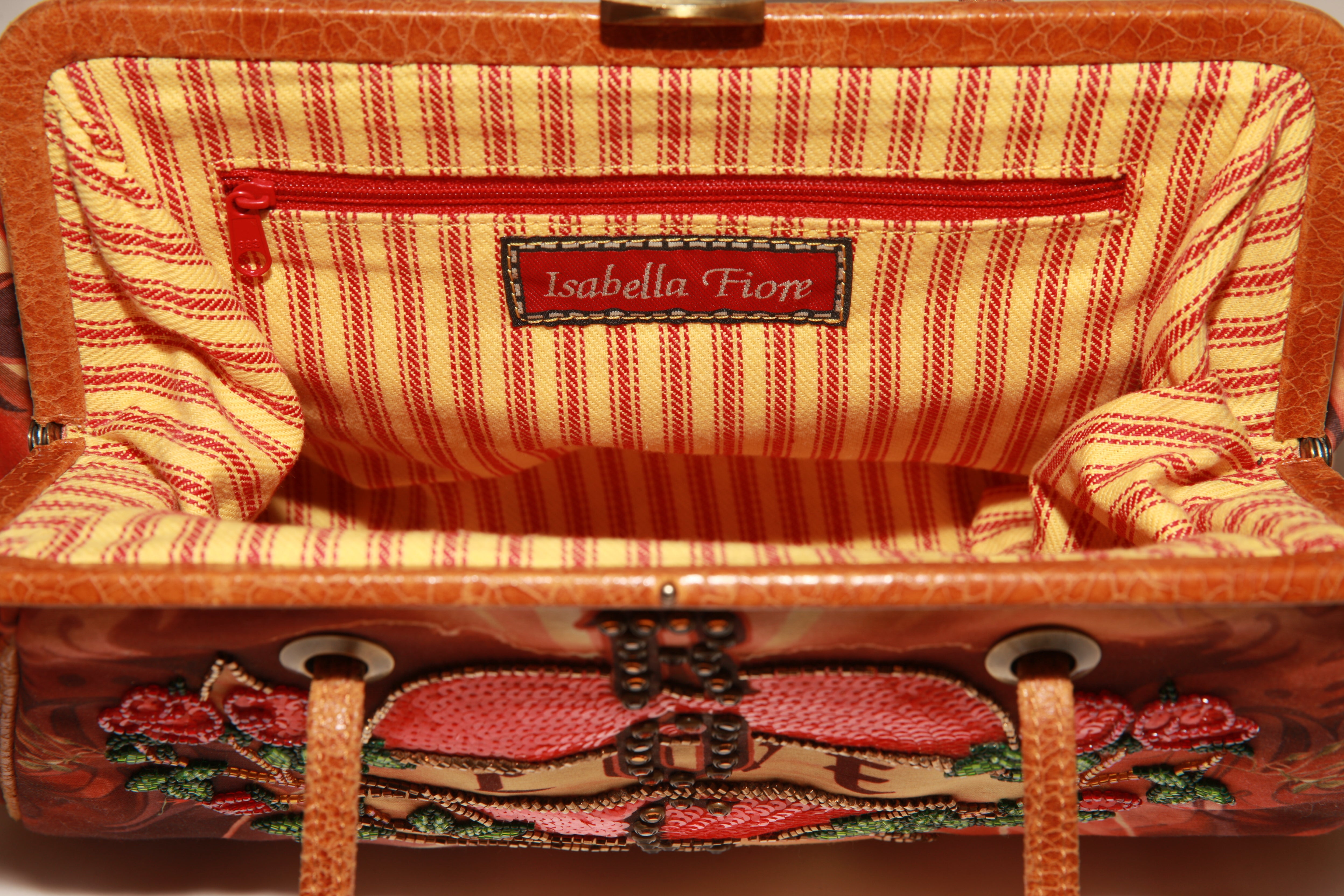 VNTG Isabella Fiore "Love" Beaded Frame Bag