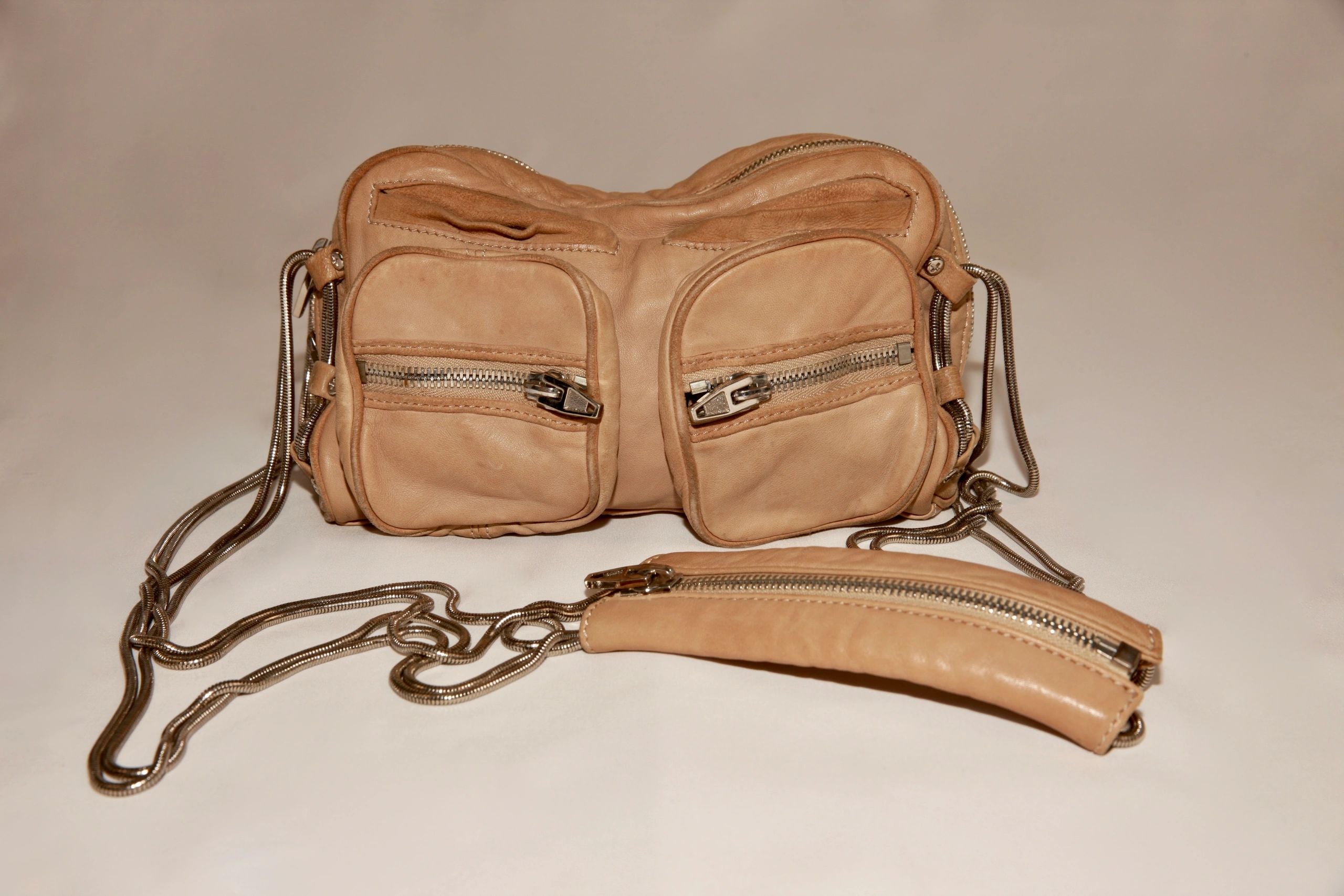 VNTG Leather Alexander Wang Multi-Zip Crossbody Bag