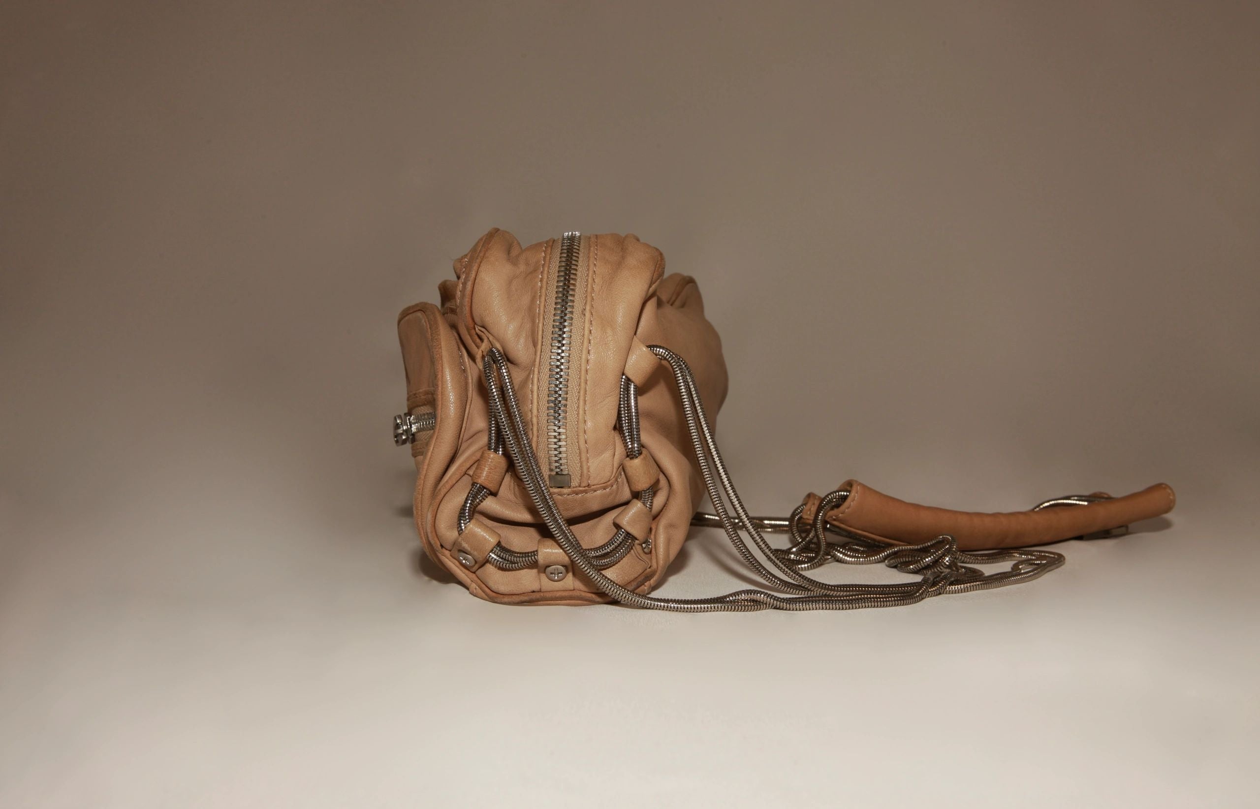 VNTG Leather Alexander Wang Multi-Zip Crossbody Bag