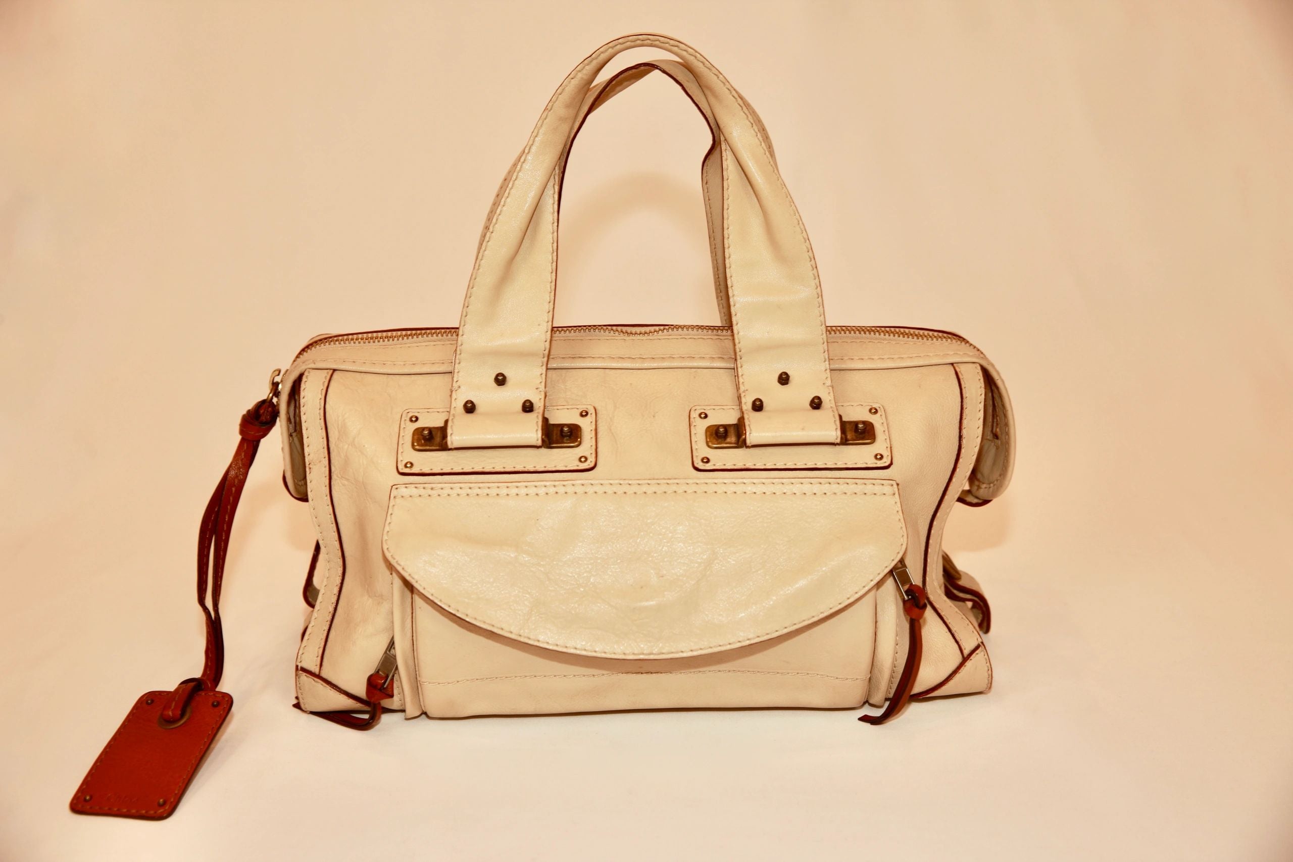 VNTG Chloé Cream Leather Satchel