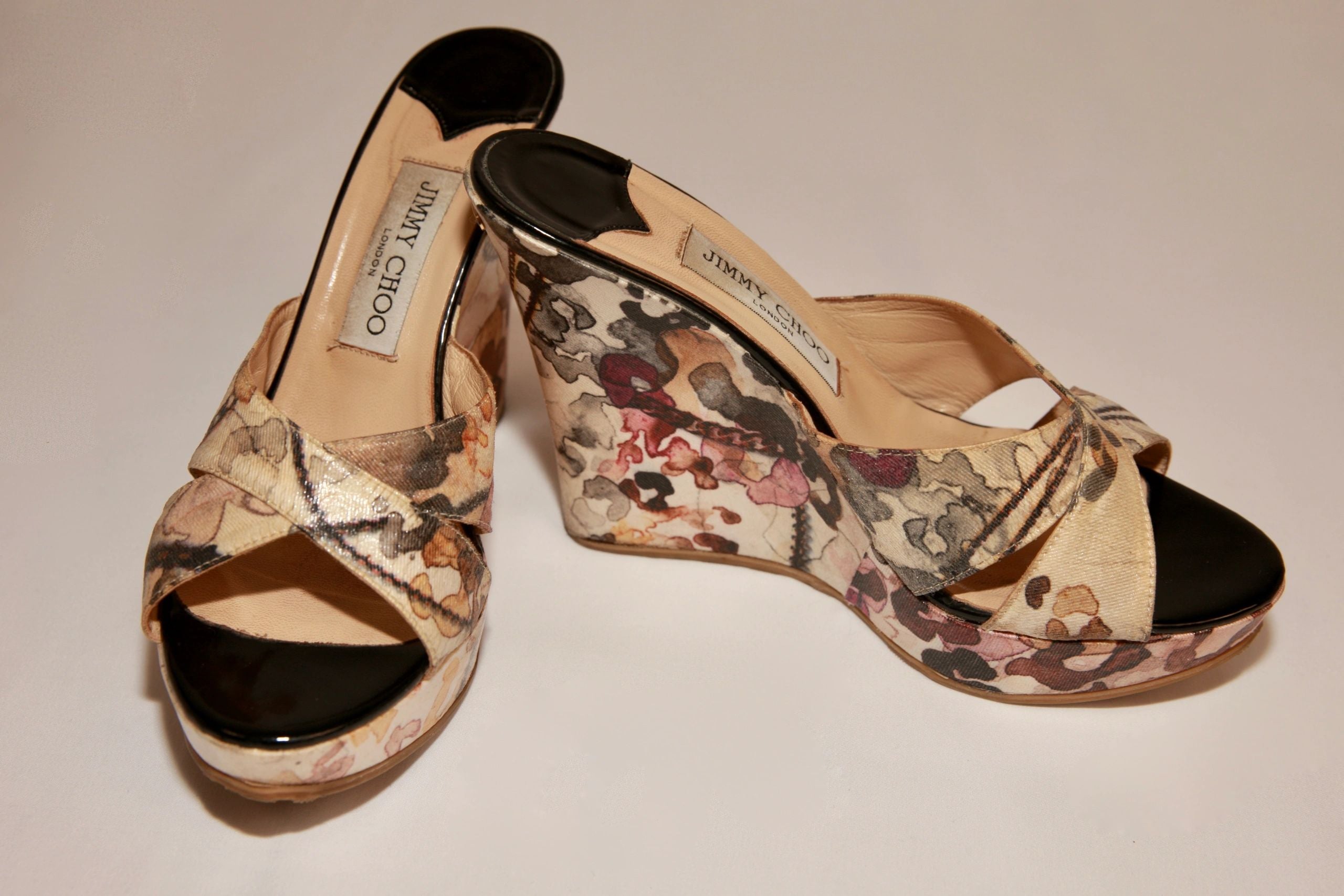 VNTG Satin Jimmy Choo Wedges - Size 38