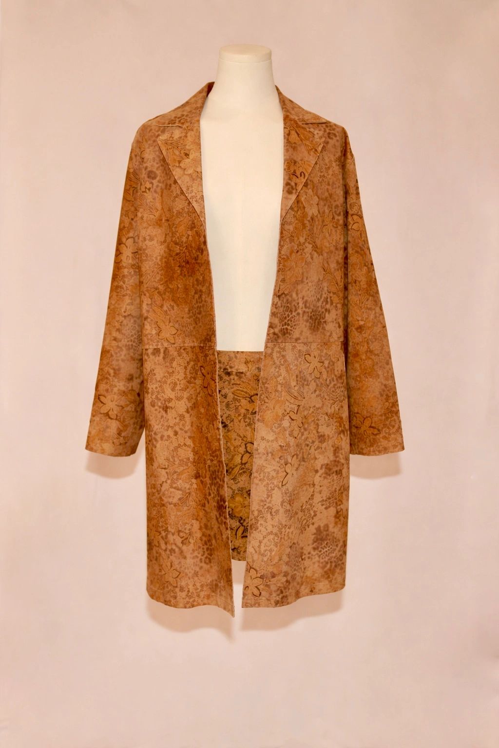 VNTG Genuine Leather Animal & Floral Duster Jacket – Size M