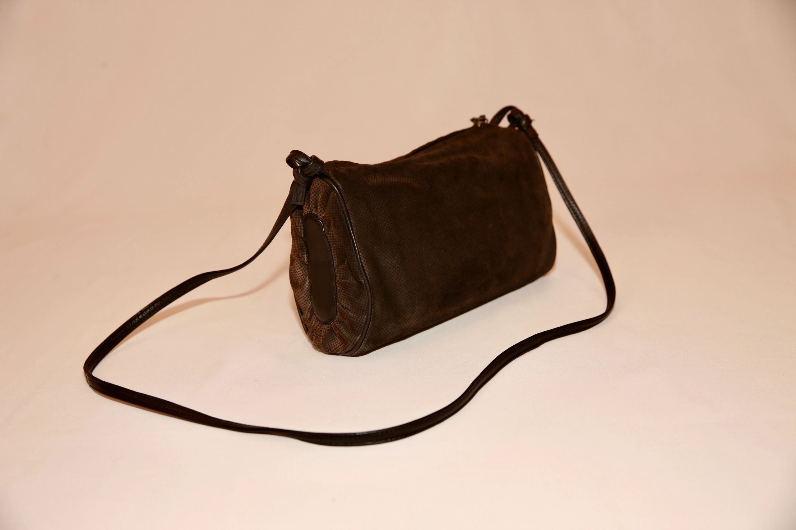 VNTG Bottega Veneta Suede Leather Crossbody Bag