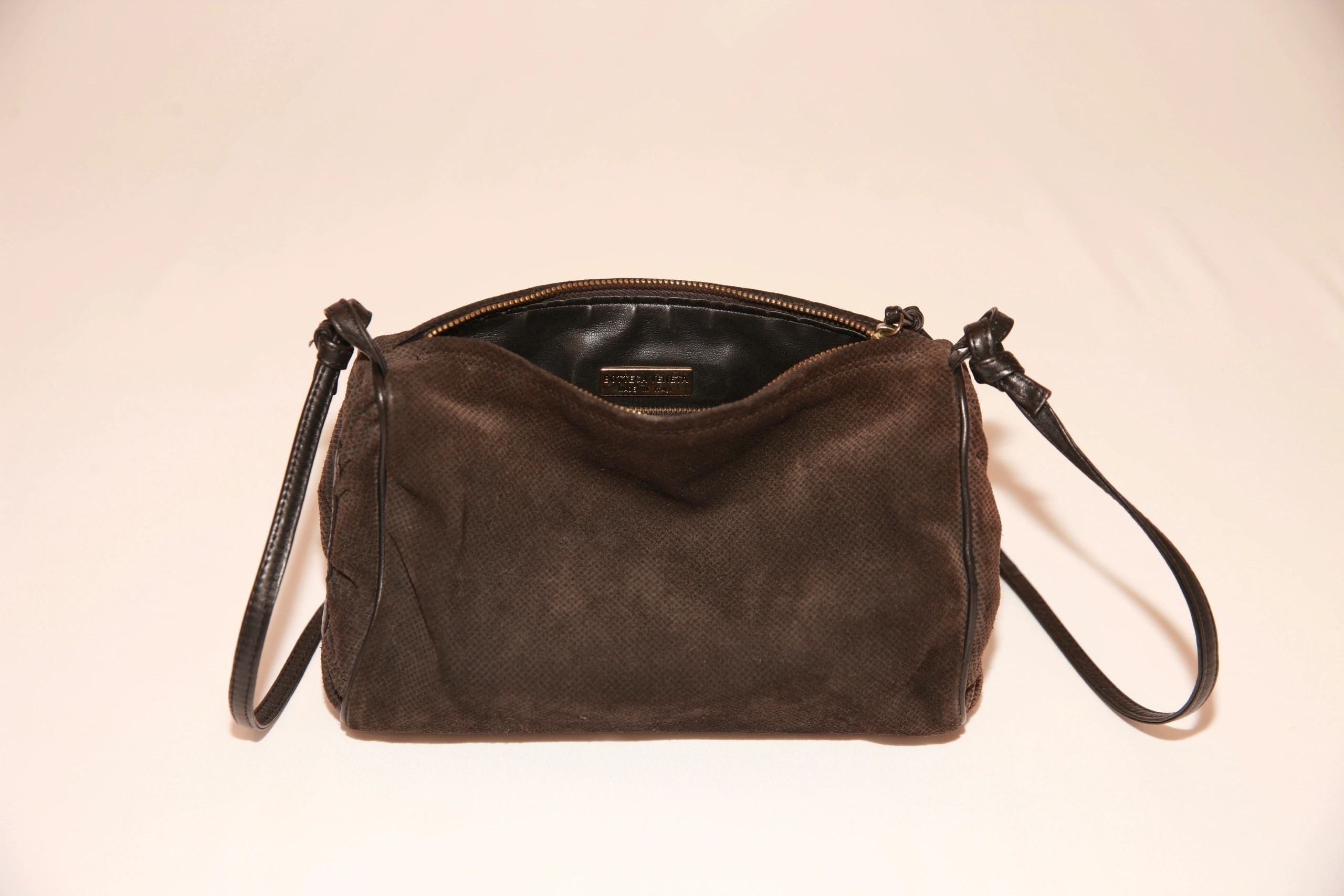 VNTG Bottega Veneta Suede Leather Crossbody Bag