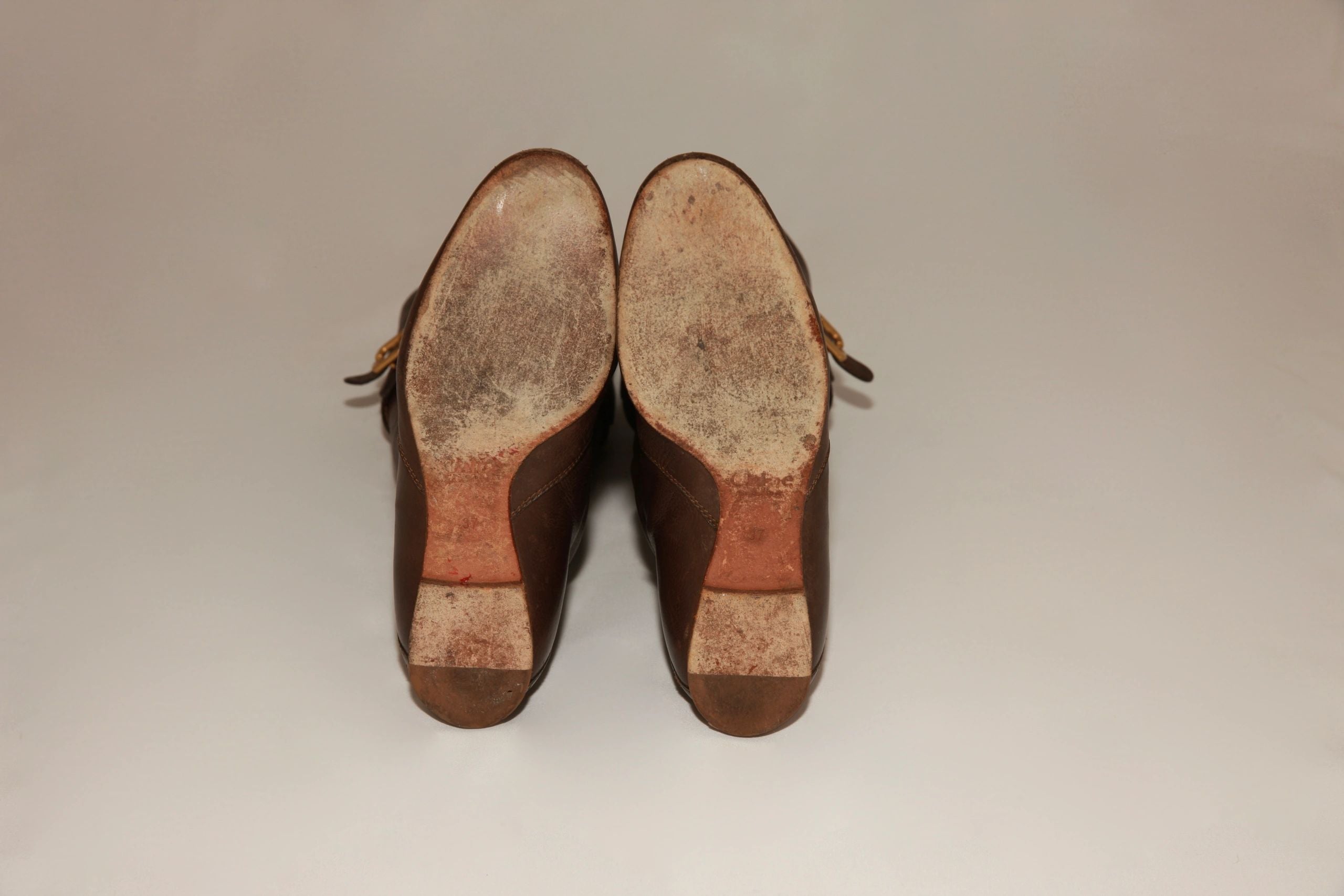 VNTG Chloé Brown Leather Slouchy Riding Boots - Size 37