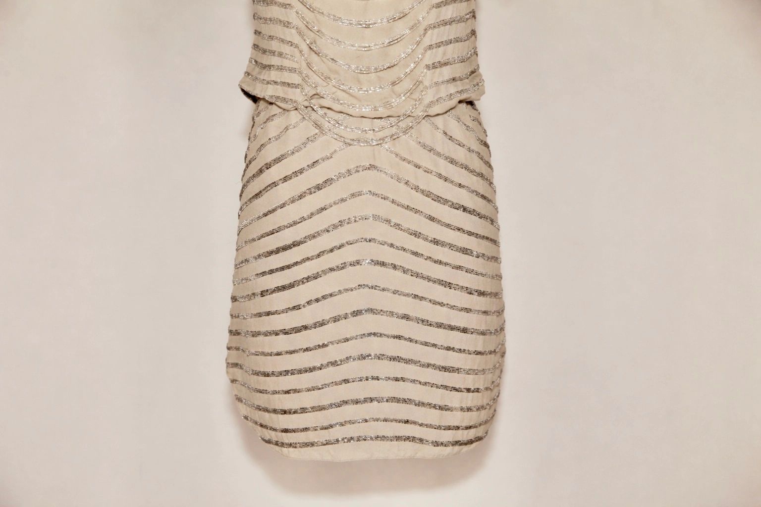 VNTG Alice + Olivia Beaded Draped Cocktail Dress- Size Small