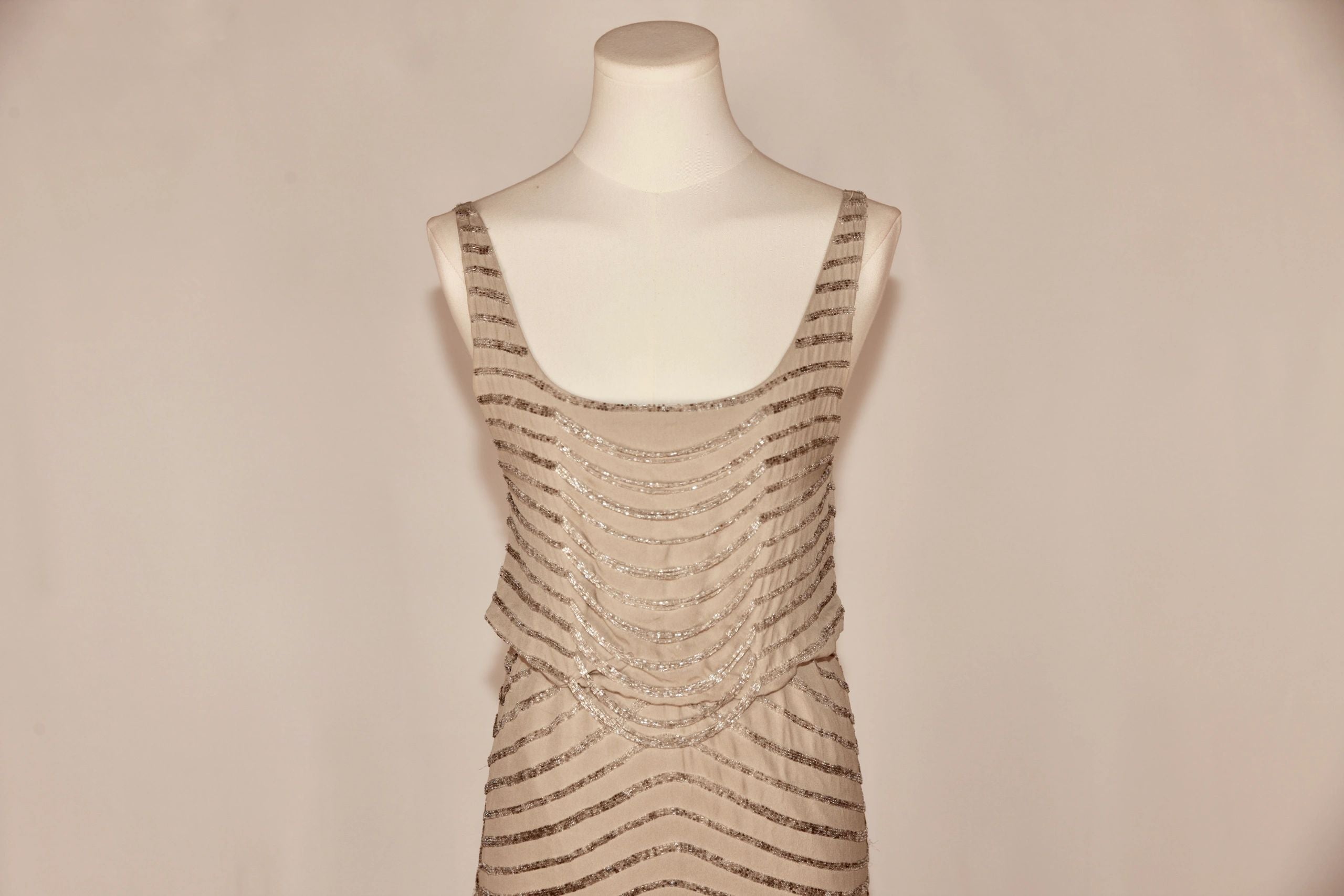 VNTG Alice + Olivia Beaded Draped Cocktail Dress- Size Small