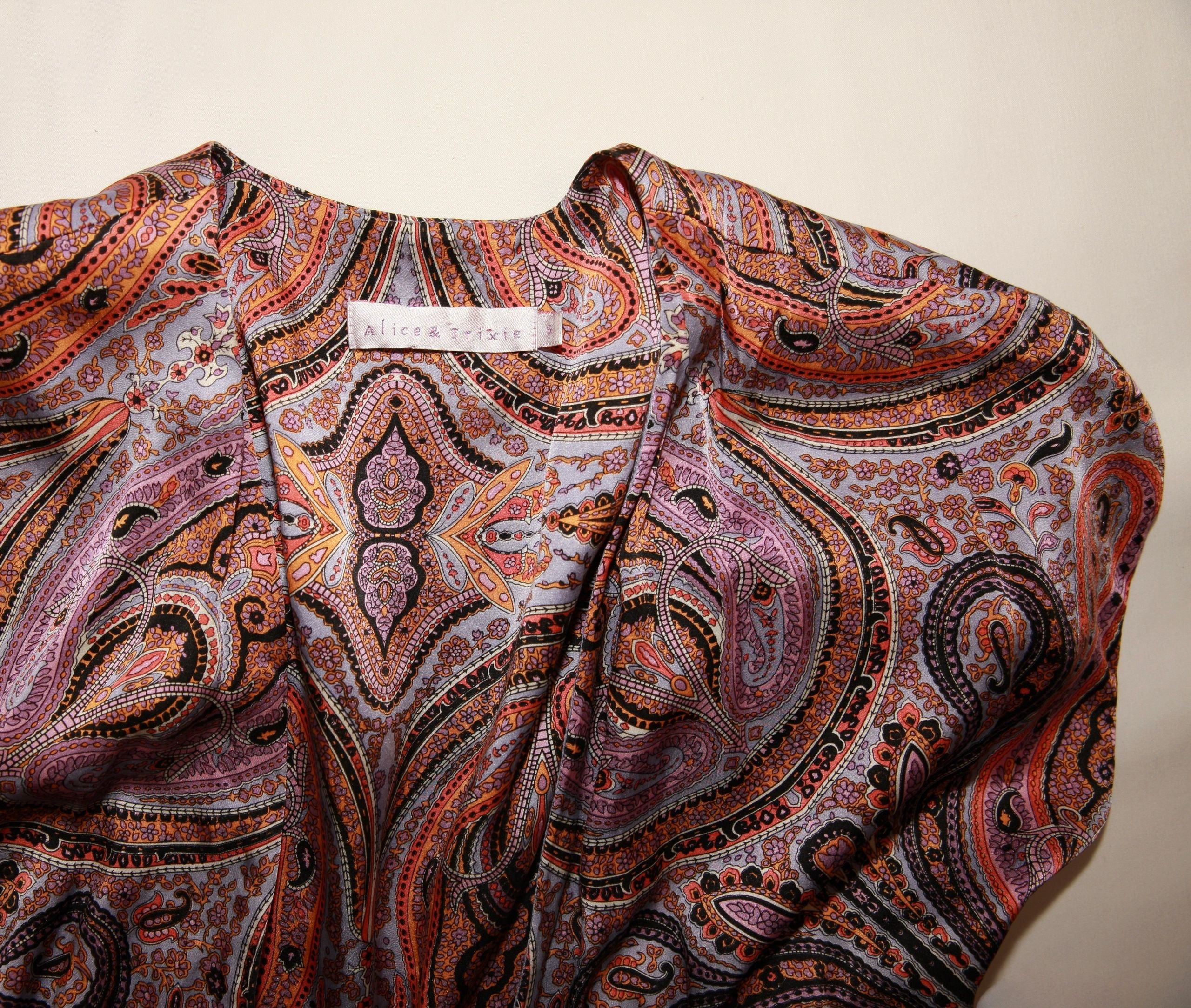 VNTG Low Cut Alice & Trixie Silk Tunic - Size Small