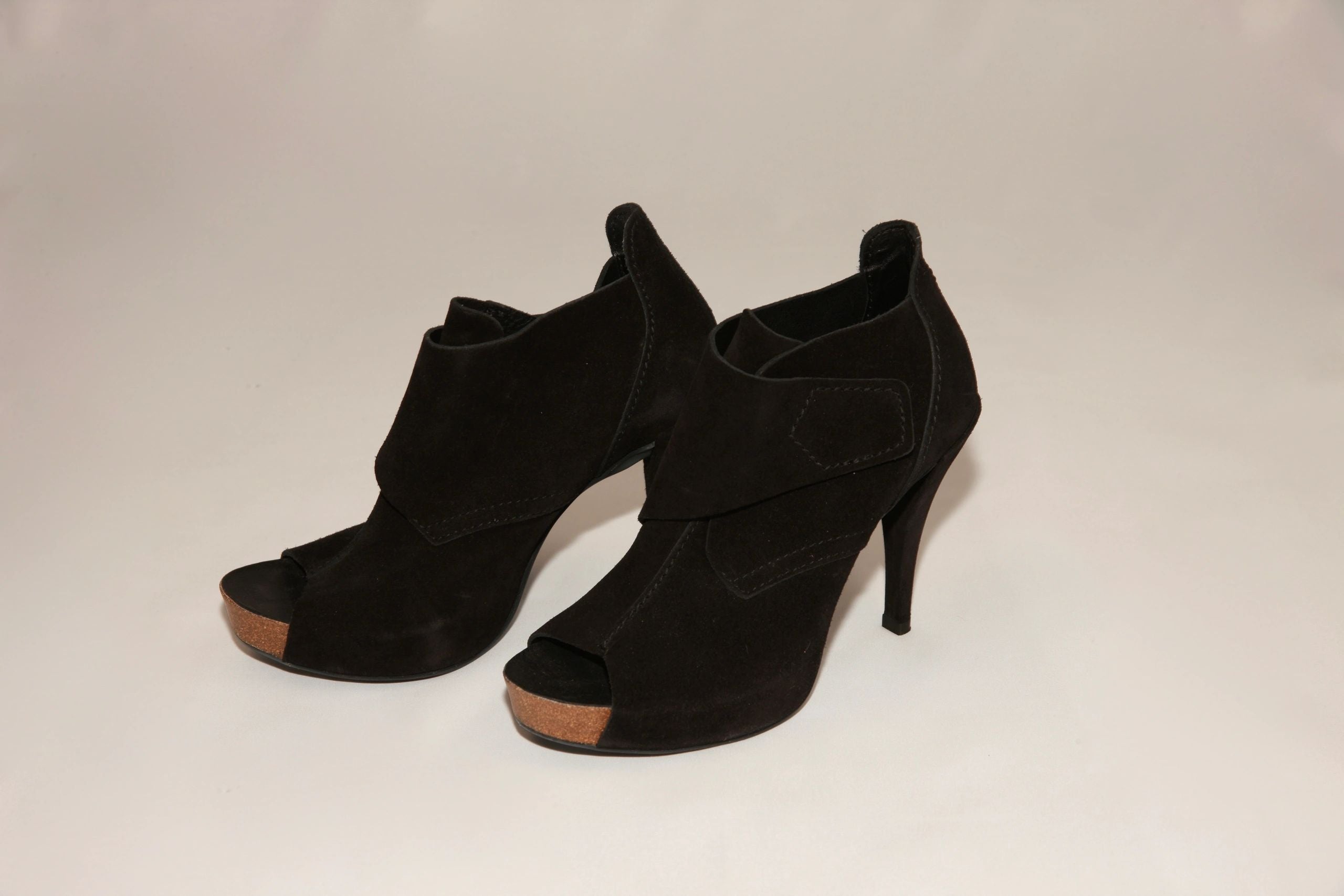 VNTG Black Suede Pedro Garcia Bootie Heels - Size 39