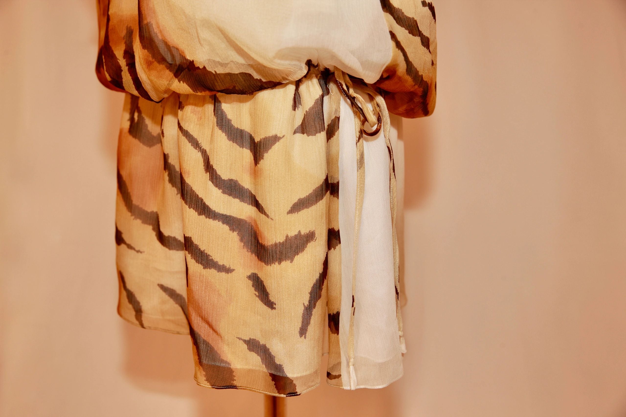 VNTG Silk Elizabeth and James Tiger Dress- Size XS