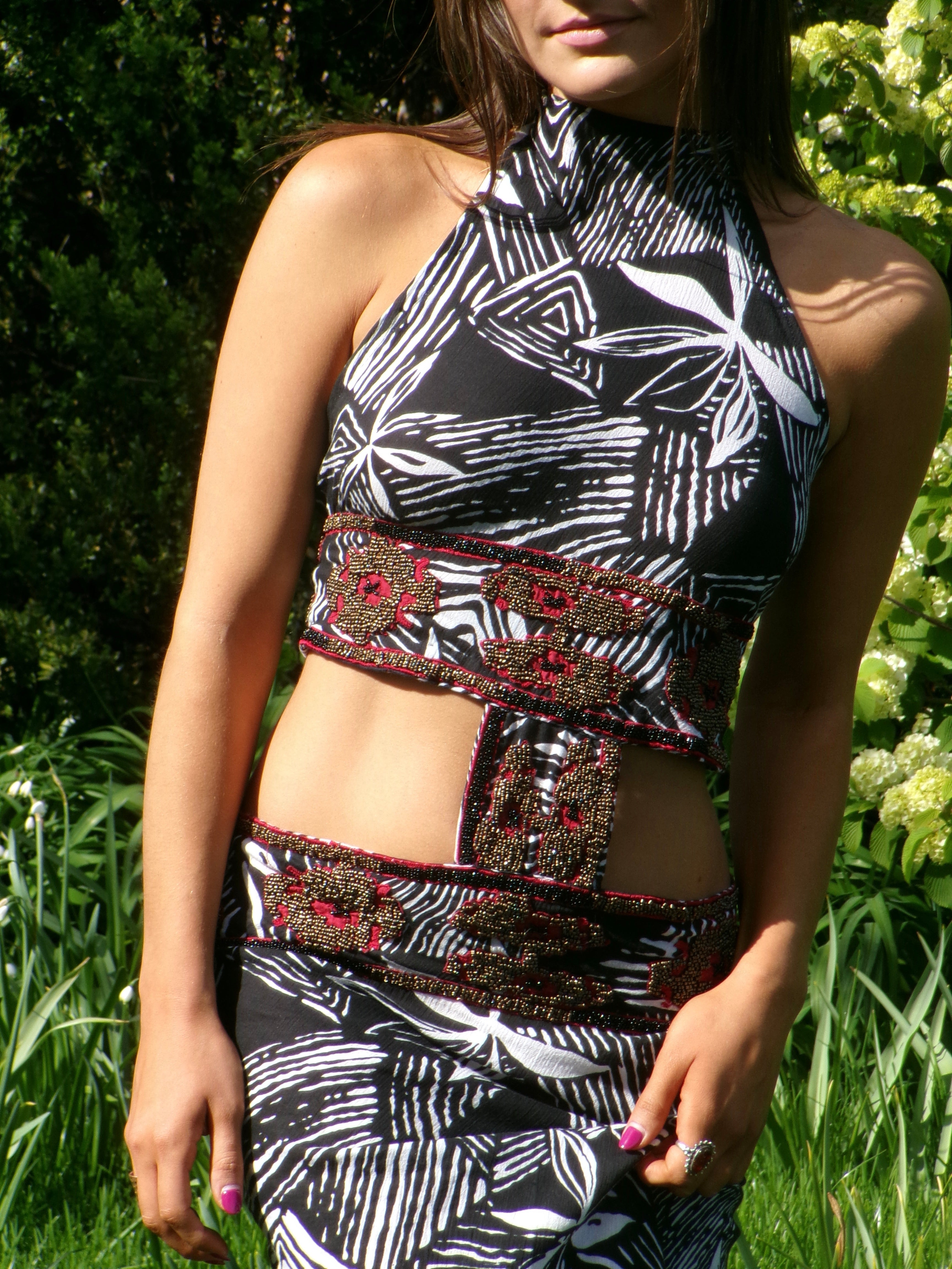 Venice at Dusk - One-of-One Reconstructed Beaded Halter Gown