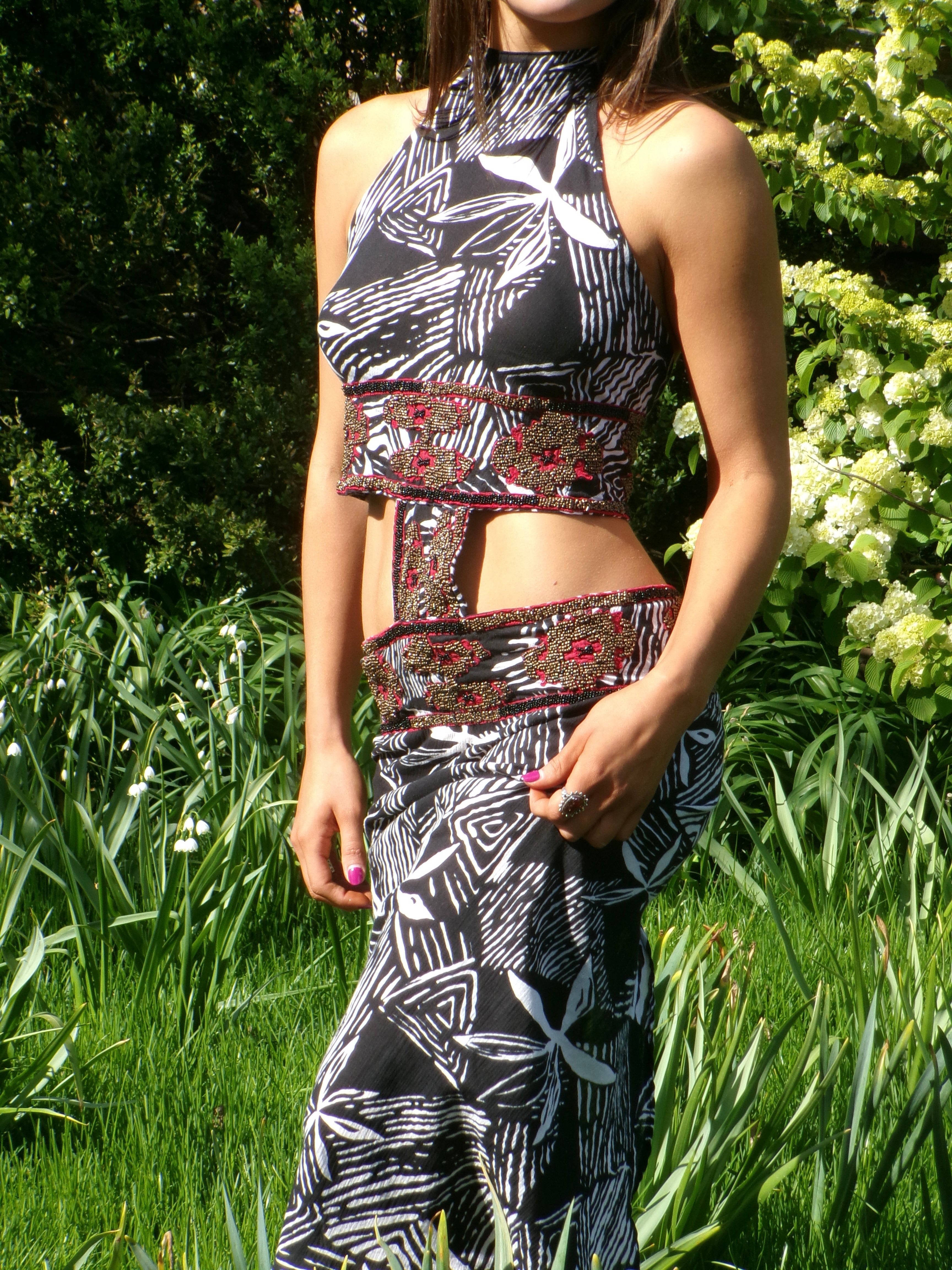 Venice at Dusk - One-of-One Reconstructed Beaded Halter Gown