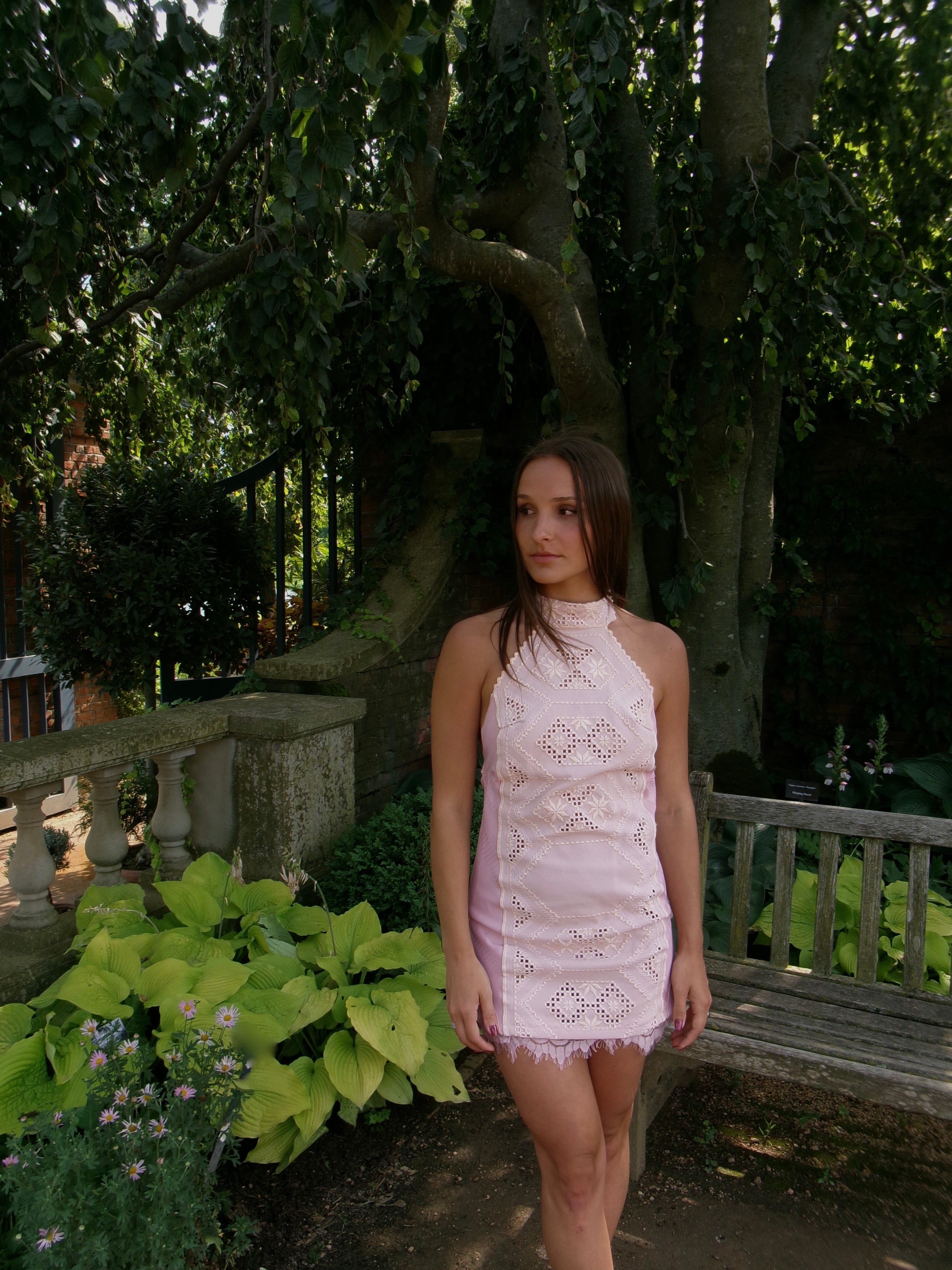 Rose Garden One-of-One Reconstructed Halter Mini Dress