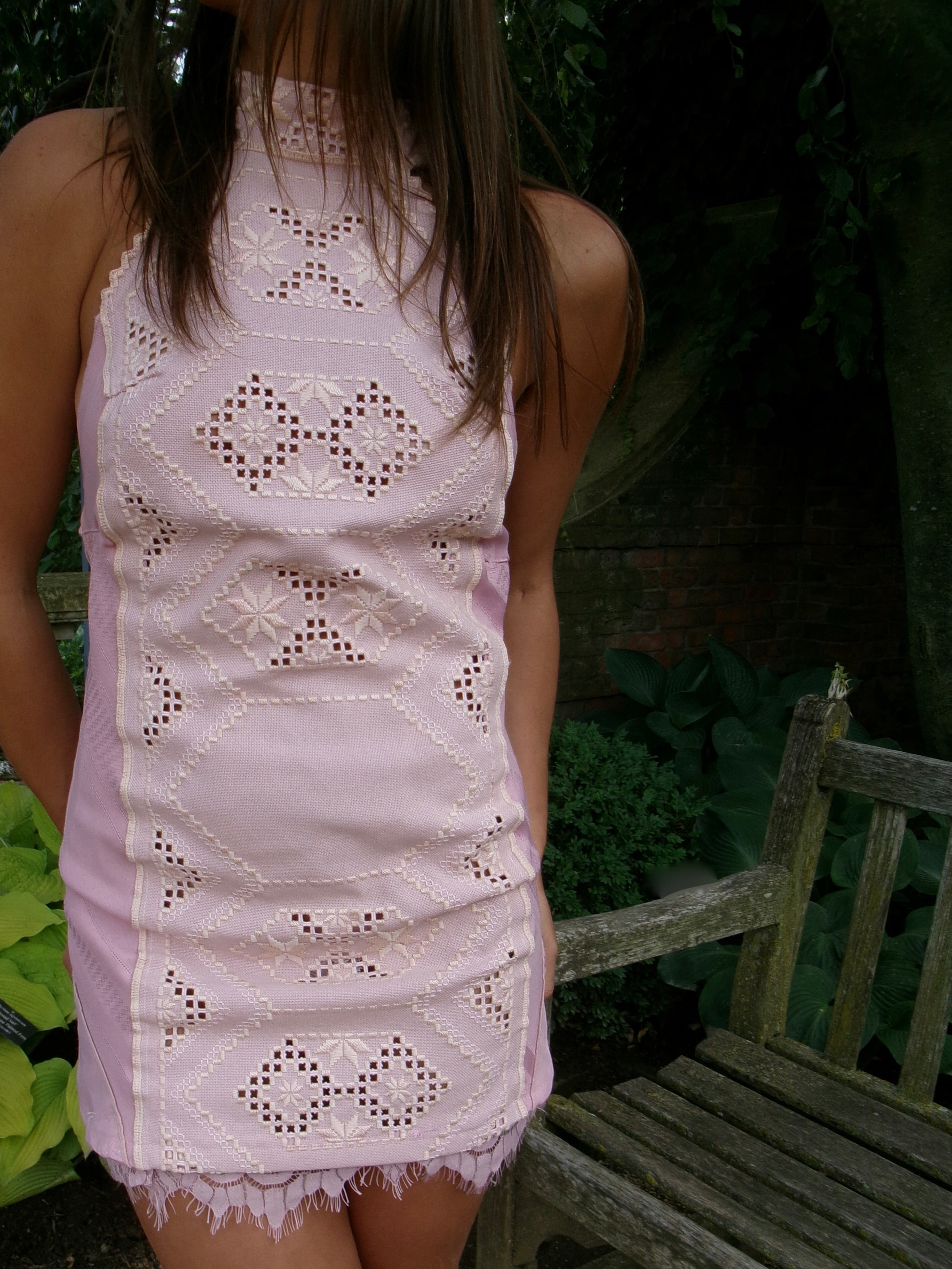 Rose Garden One-of-One Reconstructed Halter Mini Dress