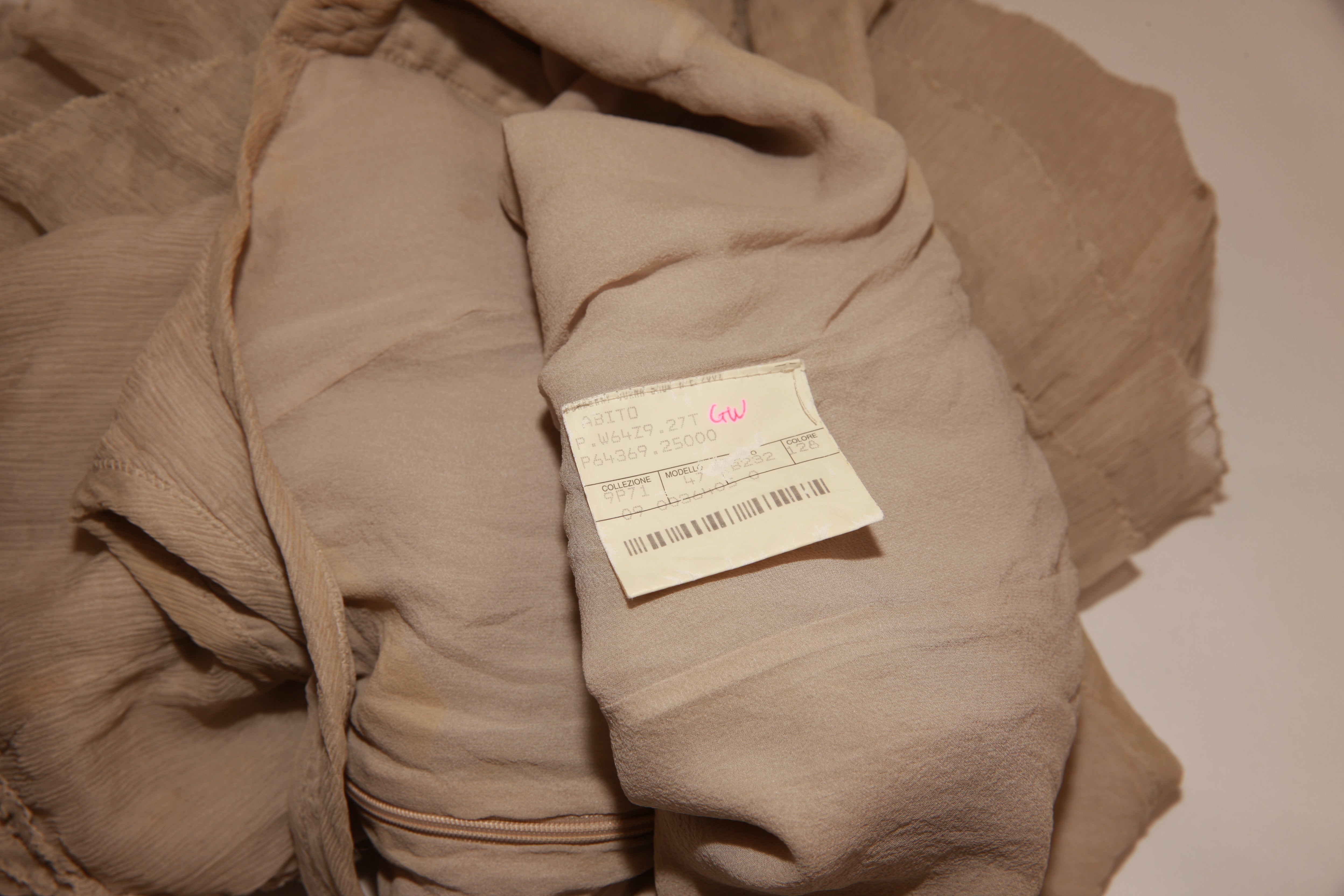 VNTG Burberry Silk Ruffle Tiered Midi Dress -Size XS