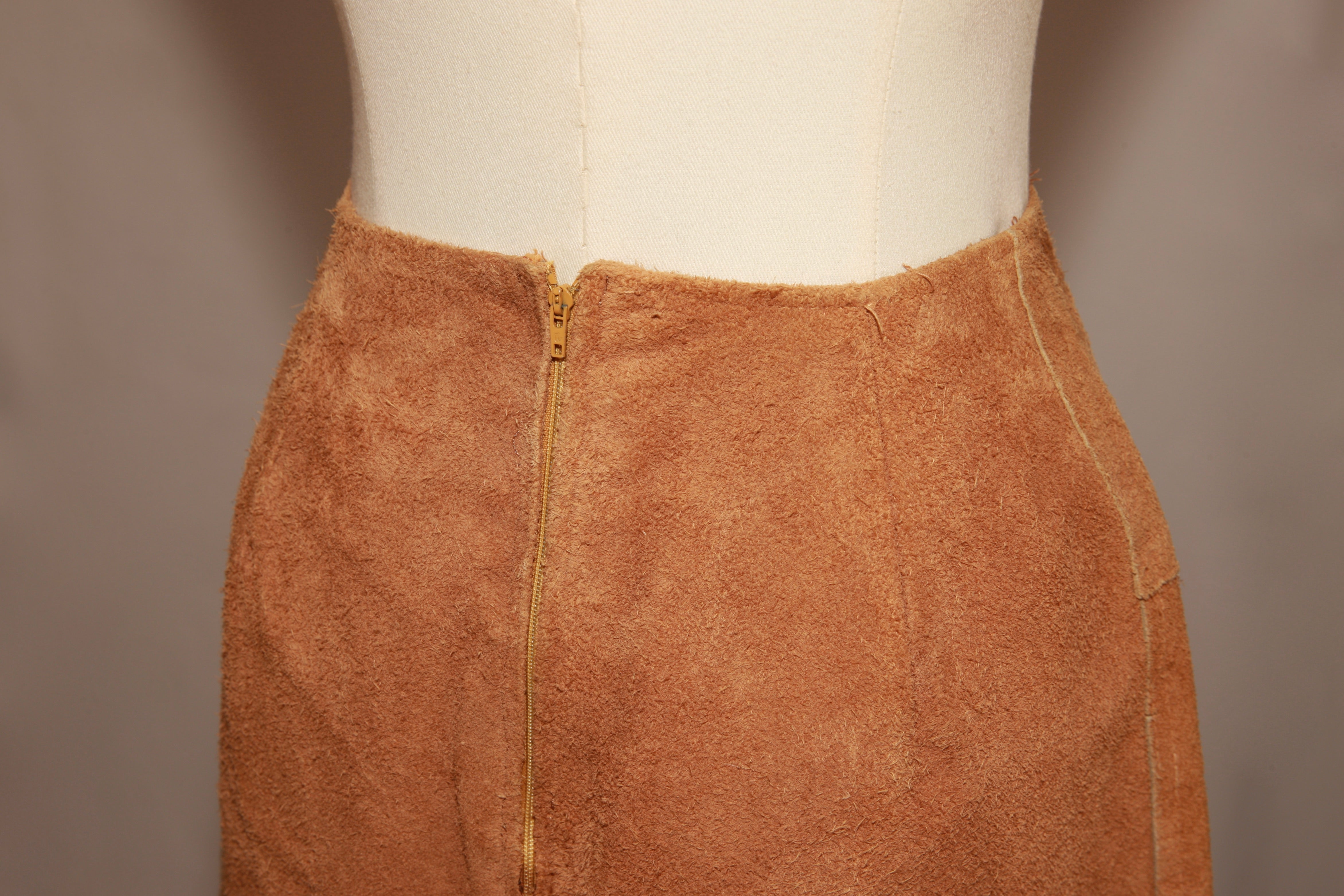 VNTG Suede High waisted Leather Mini Skirt - Size 4