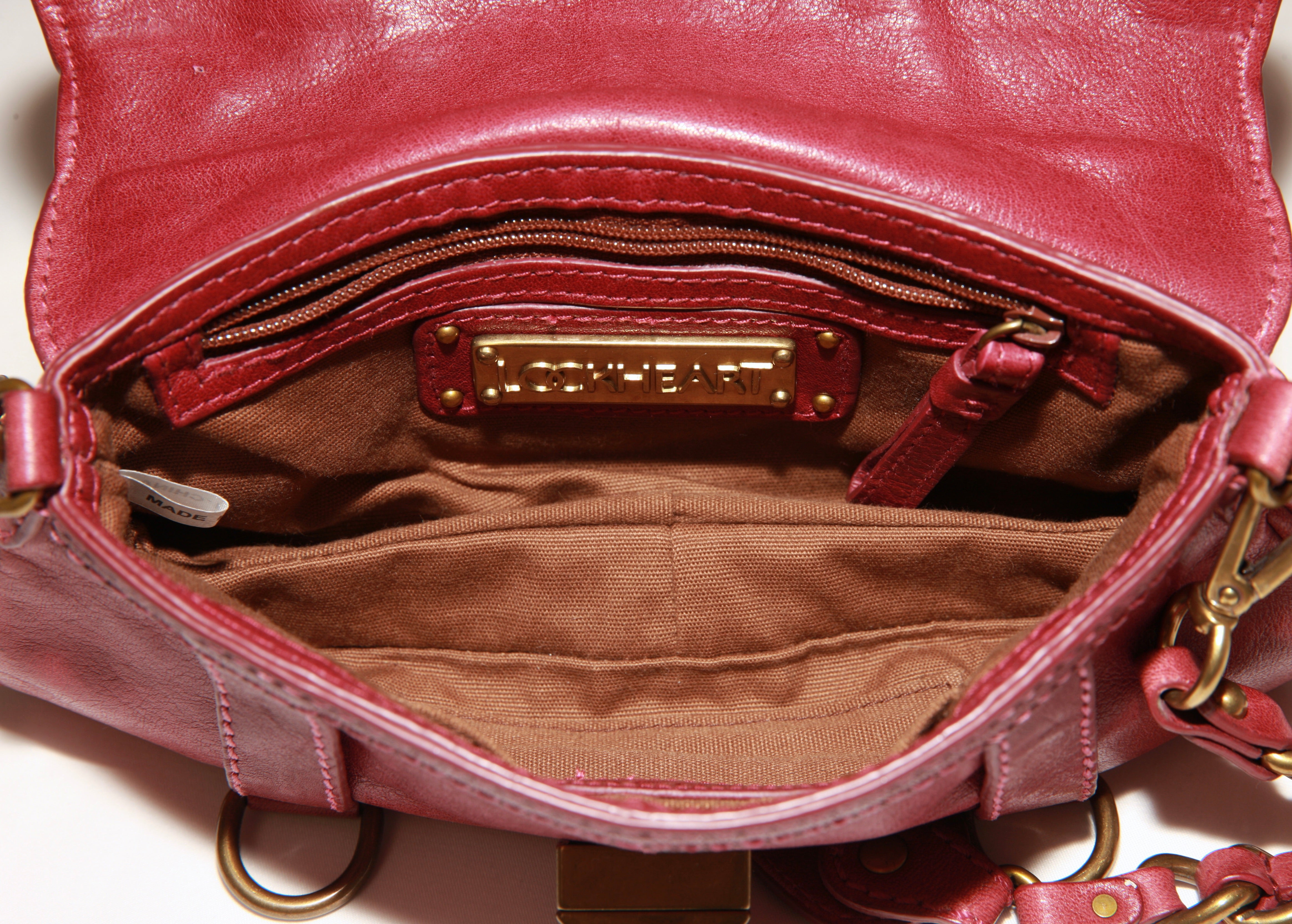 VNTG Lockheart Red Leather Shoulder Bag