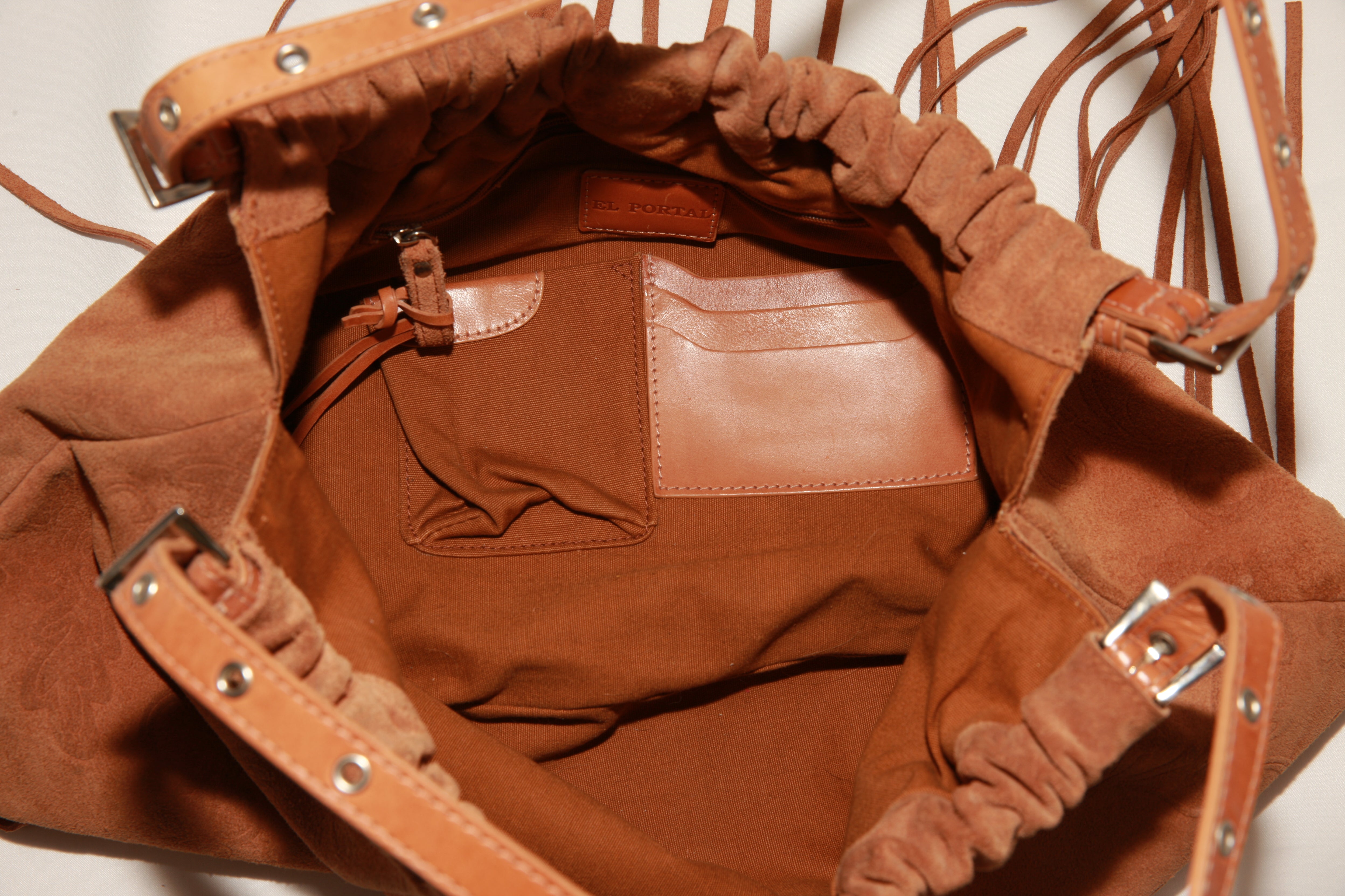 VNTG El Portal Suede Fringe Shoulder Bag