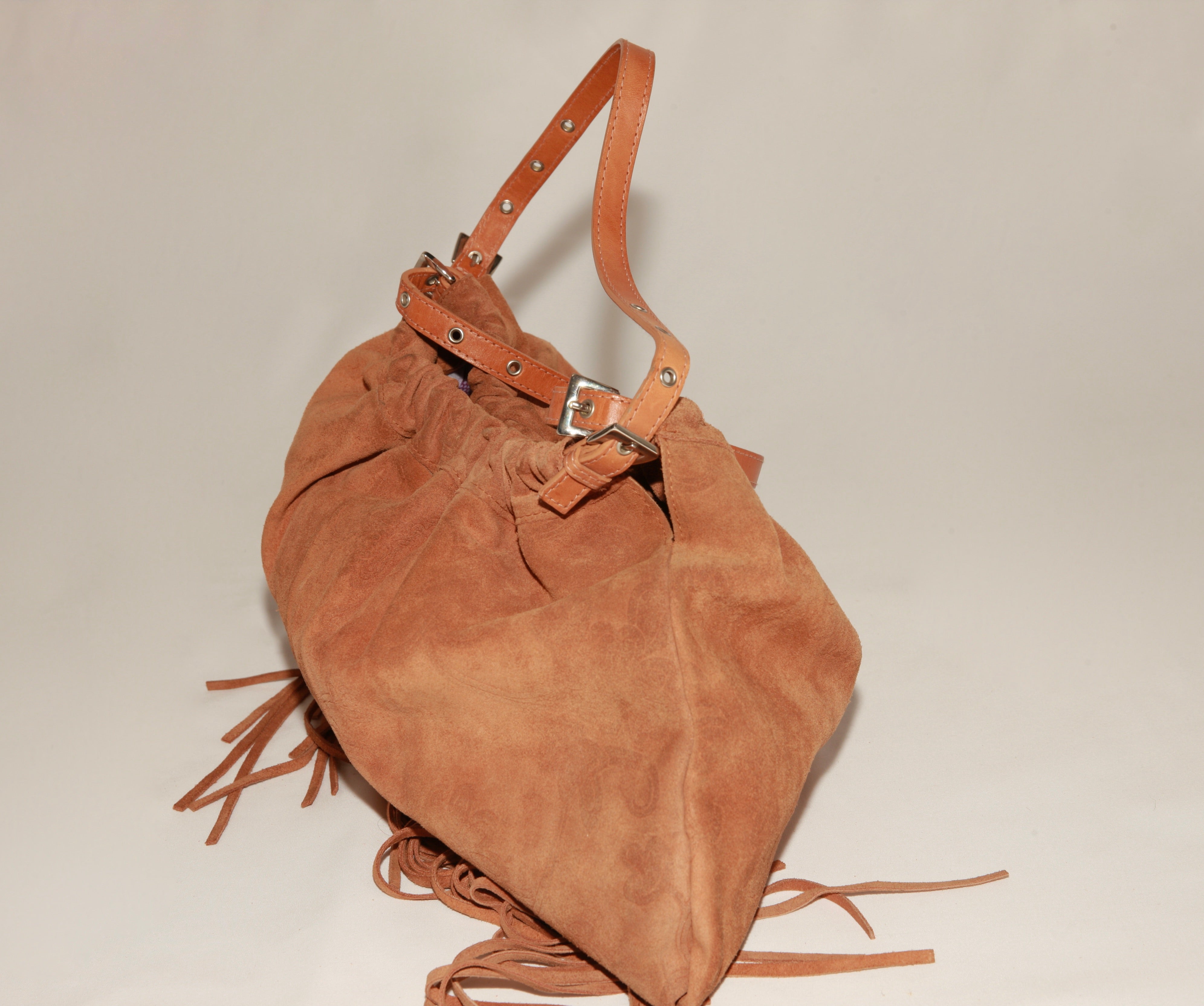 VNTG El Portal Suede Fringe Shoulder Bag