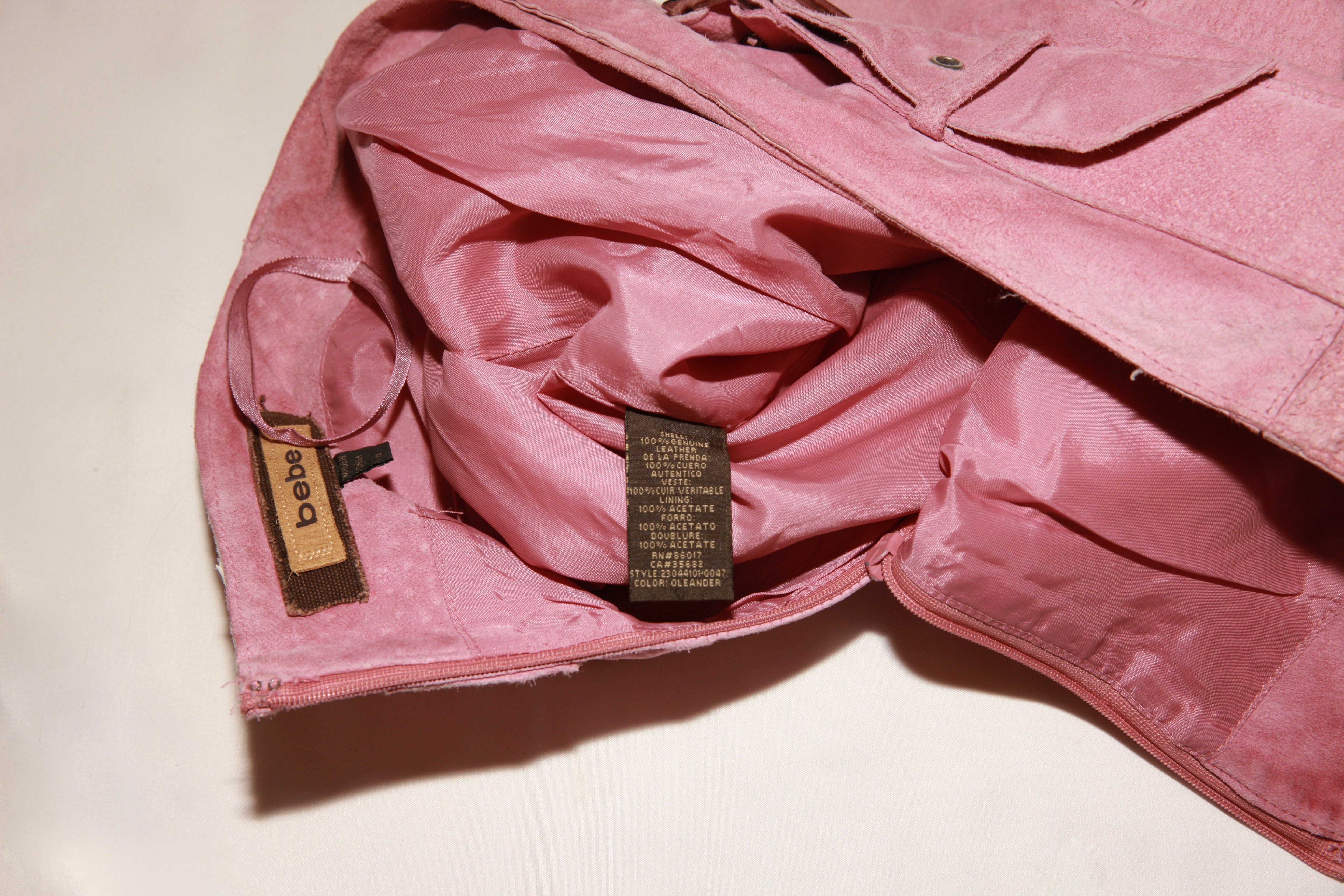 VNTG Bebe Blush Suede Leather Mini Skirt - Size 0