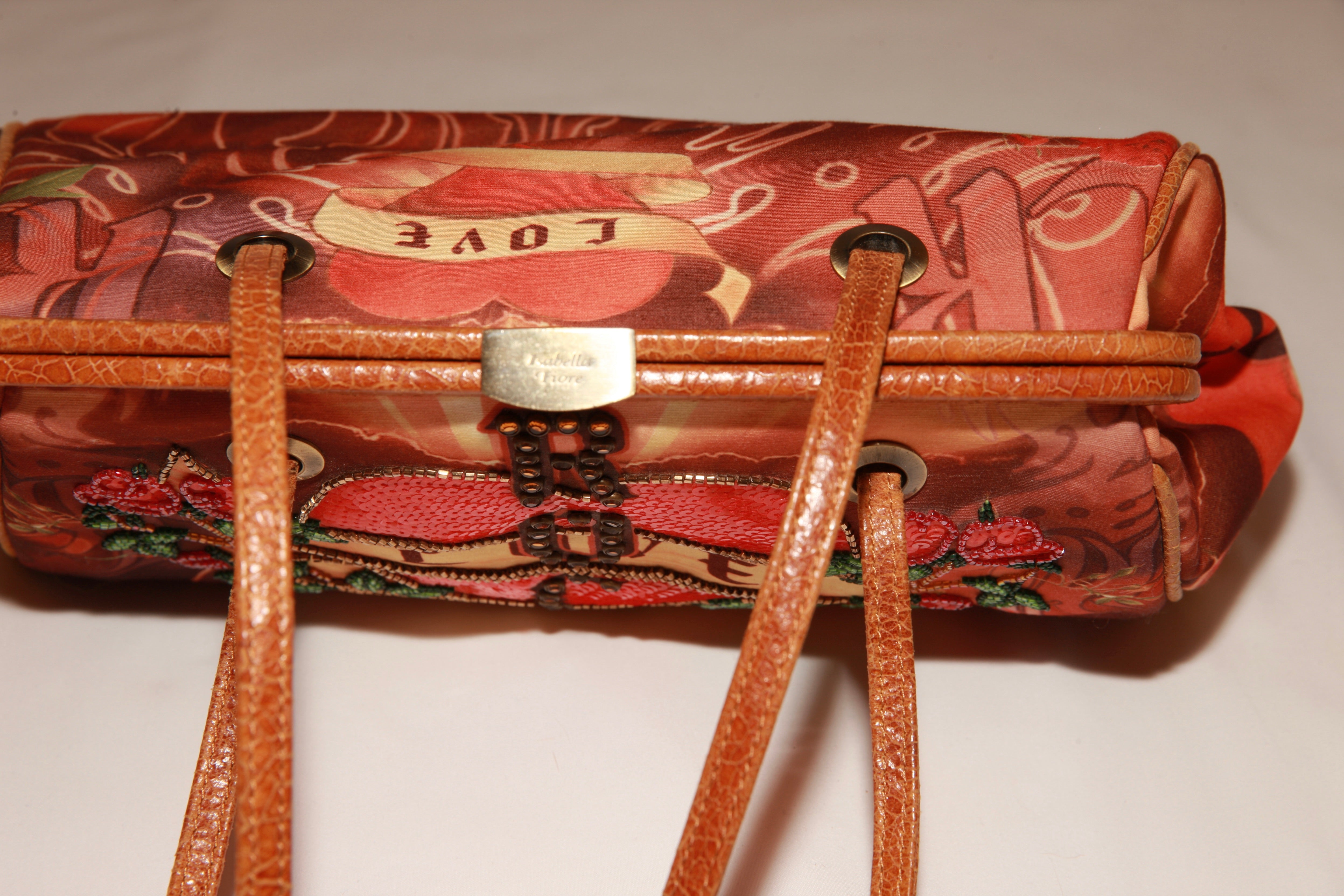 VNTG Isabella Fiore "Love" Beaded Frame Bag
