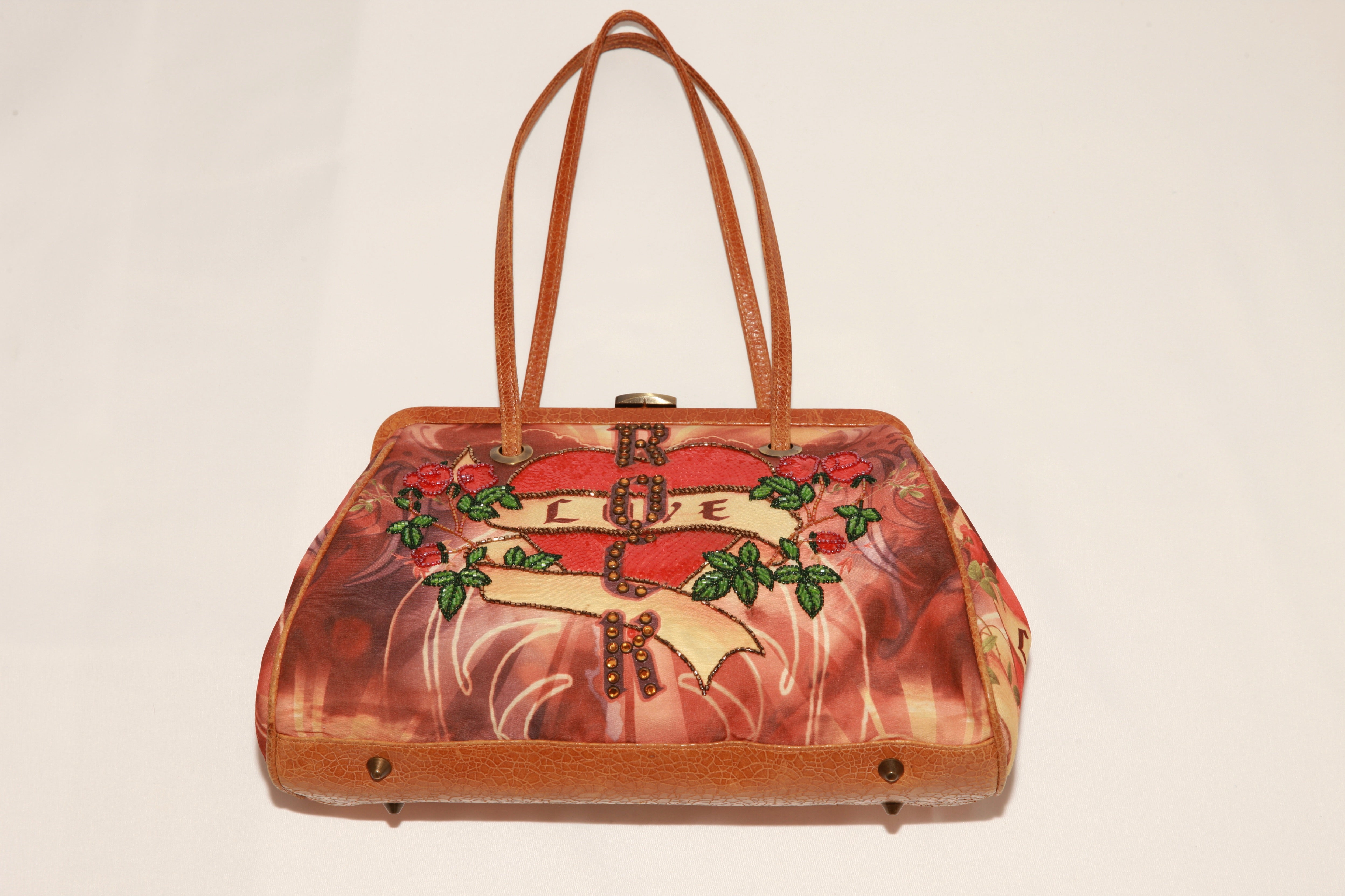 VNTG Isabella Fiore "Love" Beaded Frame Bag