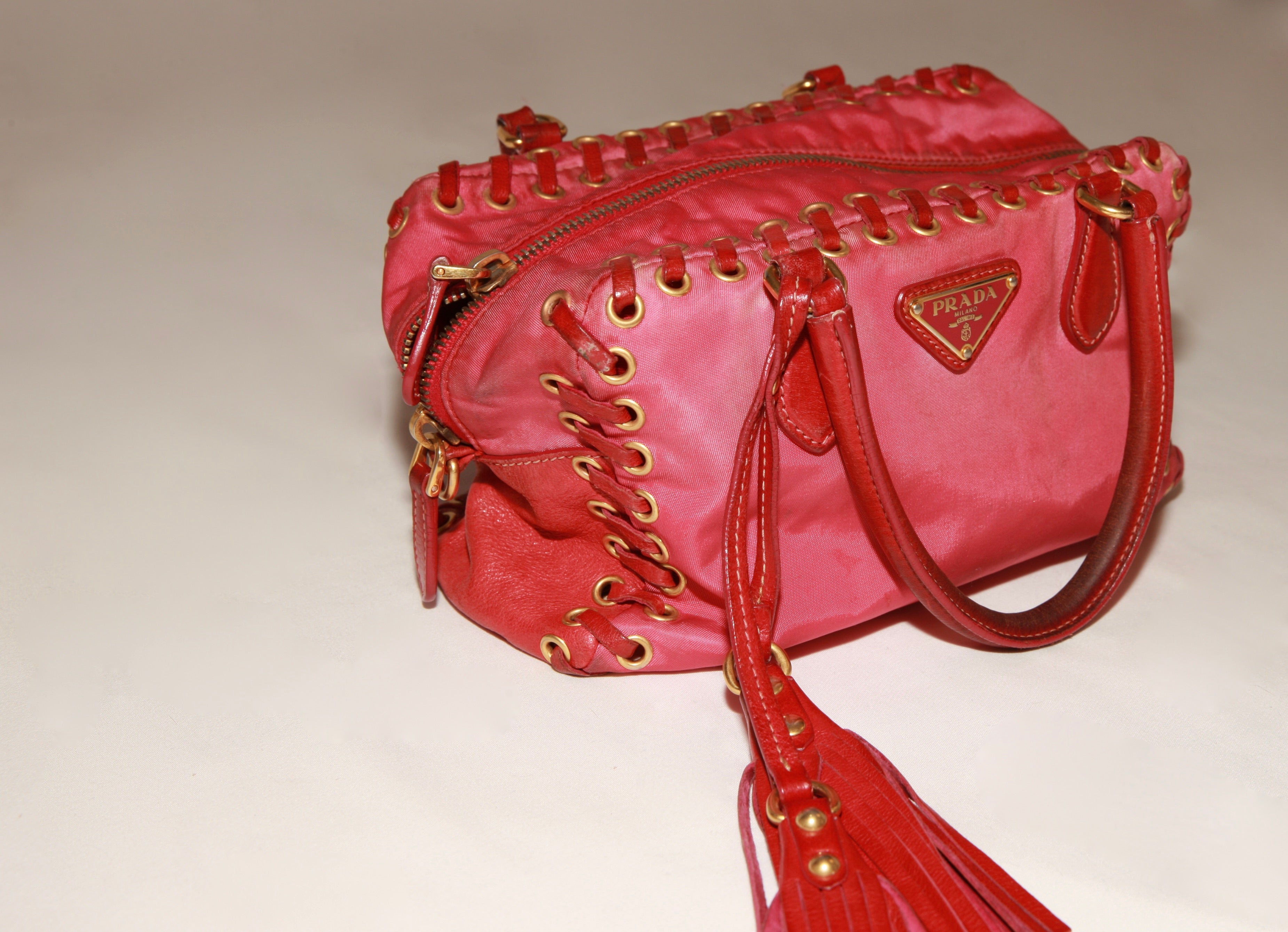 VNTG Prada Whipstitched Tessuto Mini Handbag