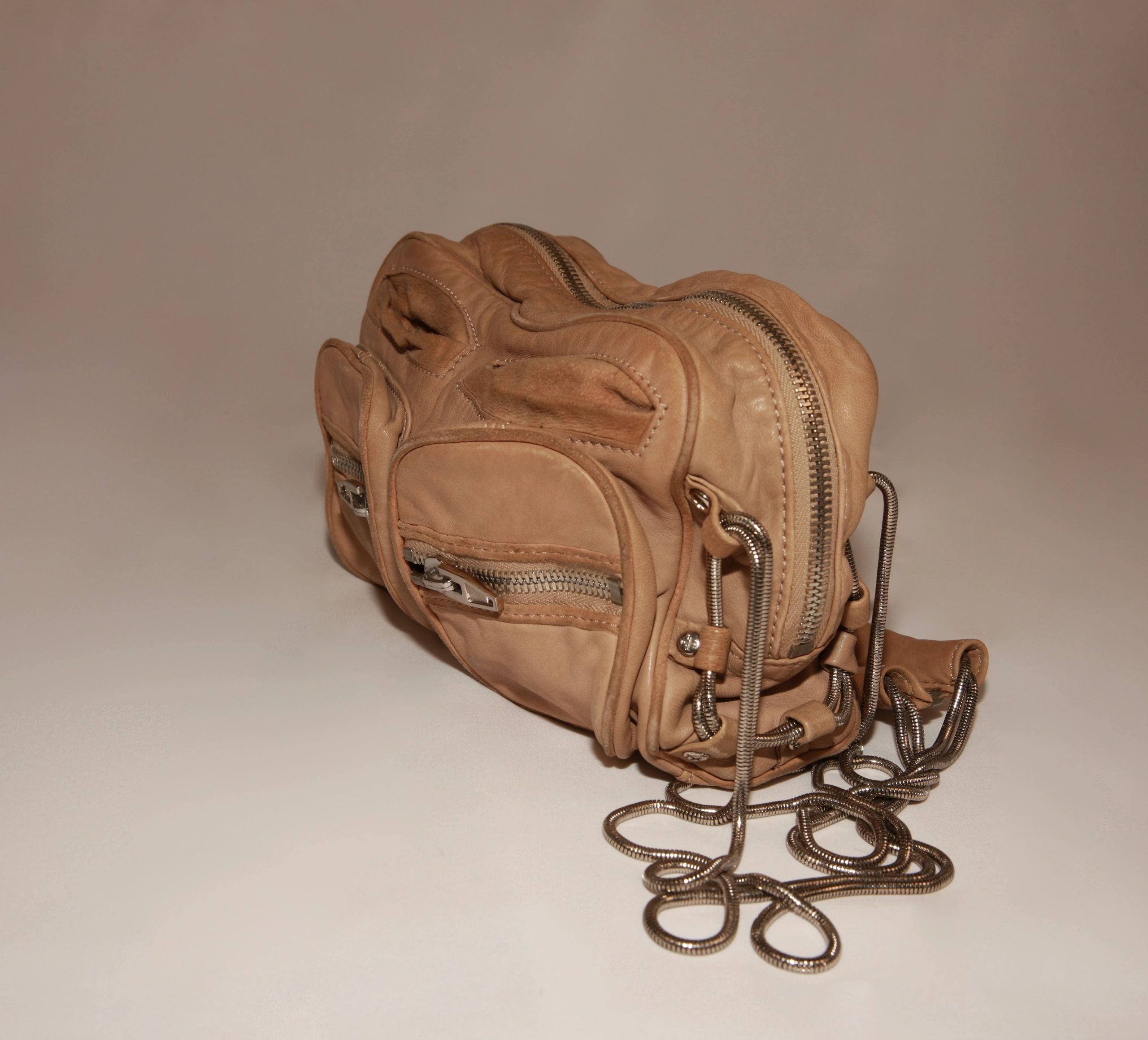 VNTG Leather Alexander Wang Multi-Zip Crossbody Bag
