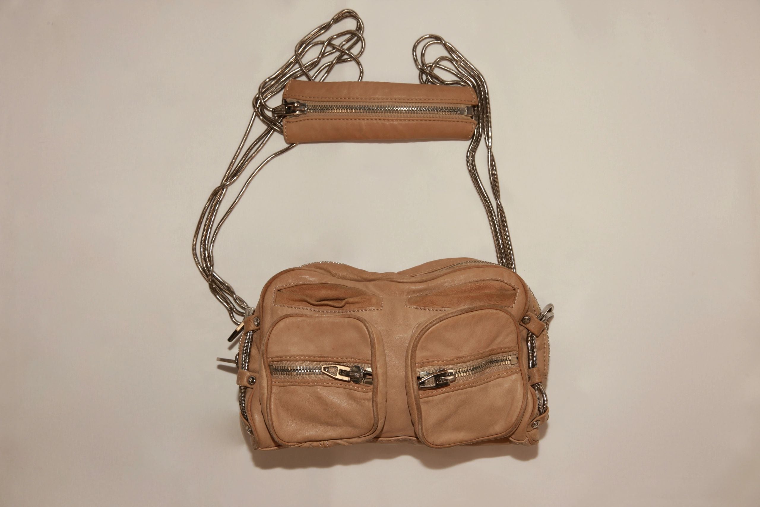 VNTG Leather Alexander Wang Multi-Zip Crossbody Bag