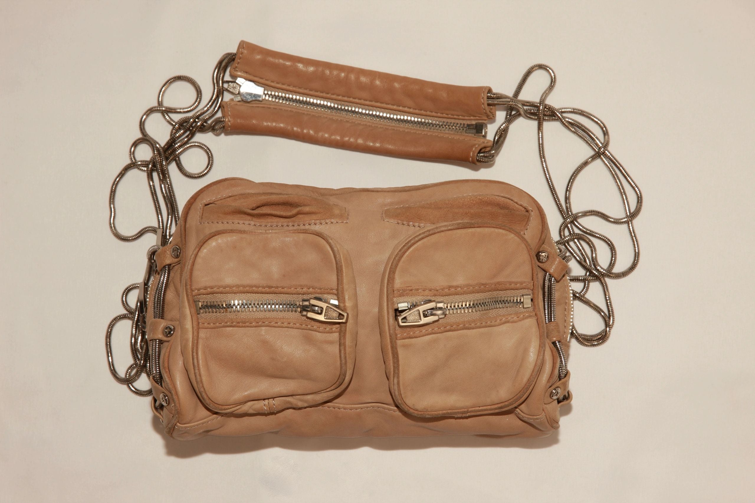 VNTG Leather Alexander Wang Multi-Zip Crossbody Bag