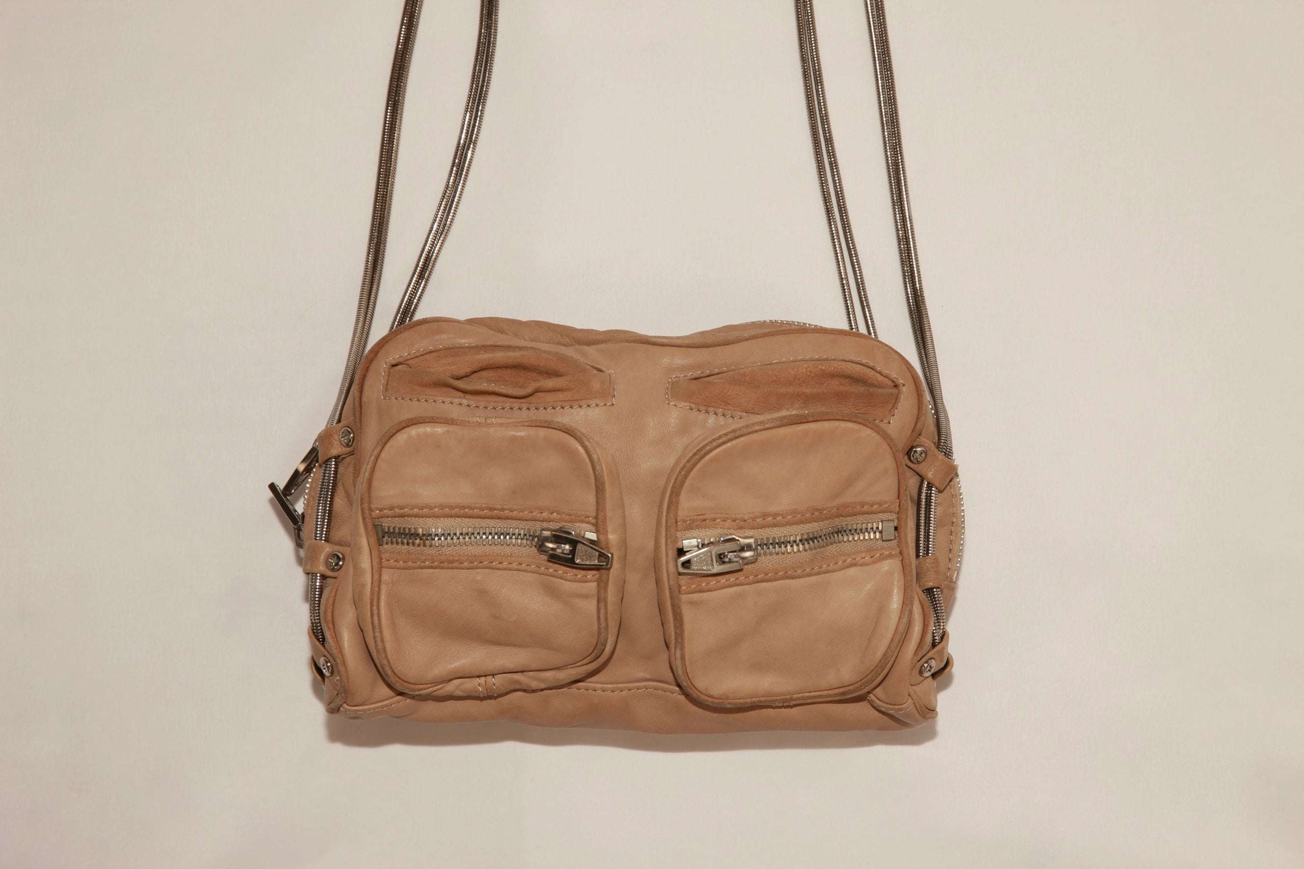 VNTG Leather Alexander Wang Multi-Zip Crossbody Bag
