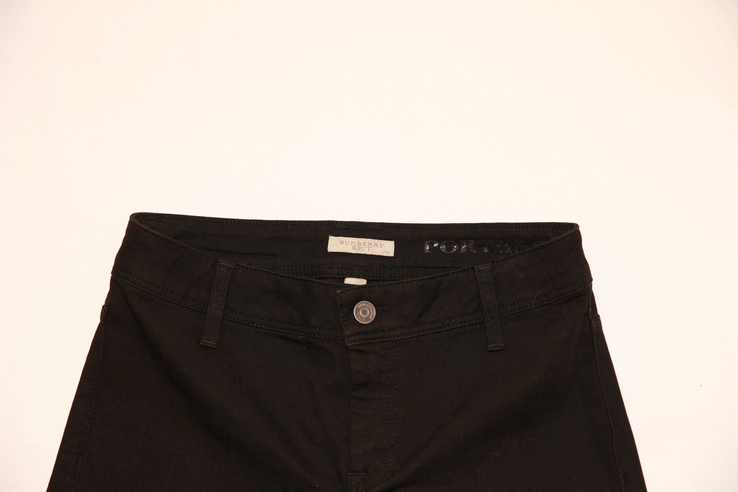 VNTG Black leather Burberry jeans - Size 27