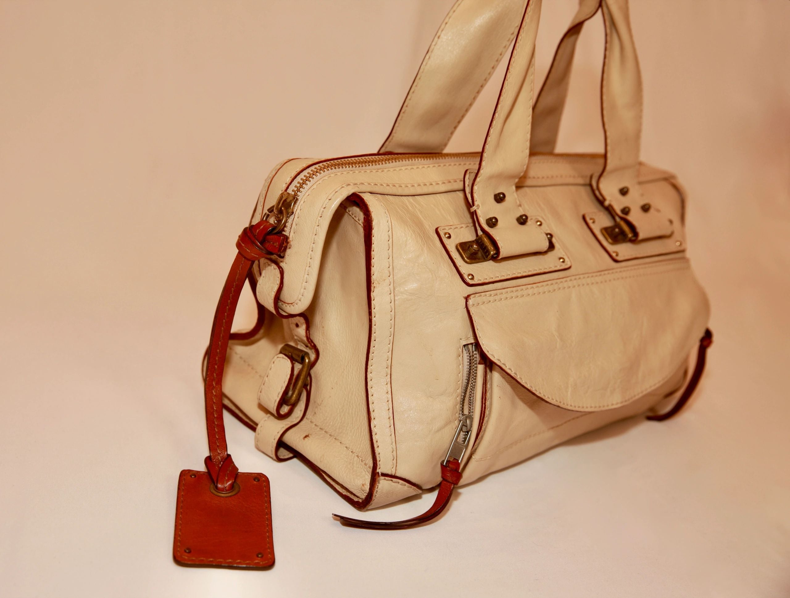 VNTG Chloé Cream Leather Satchel