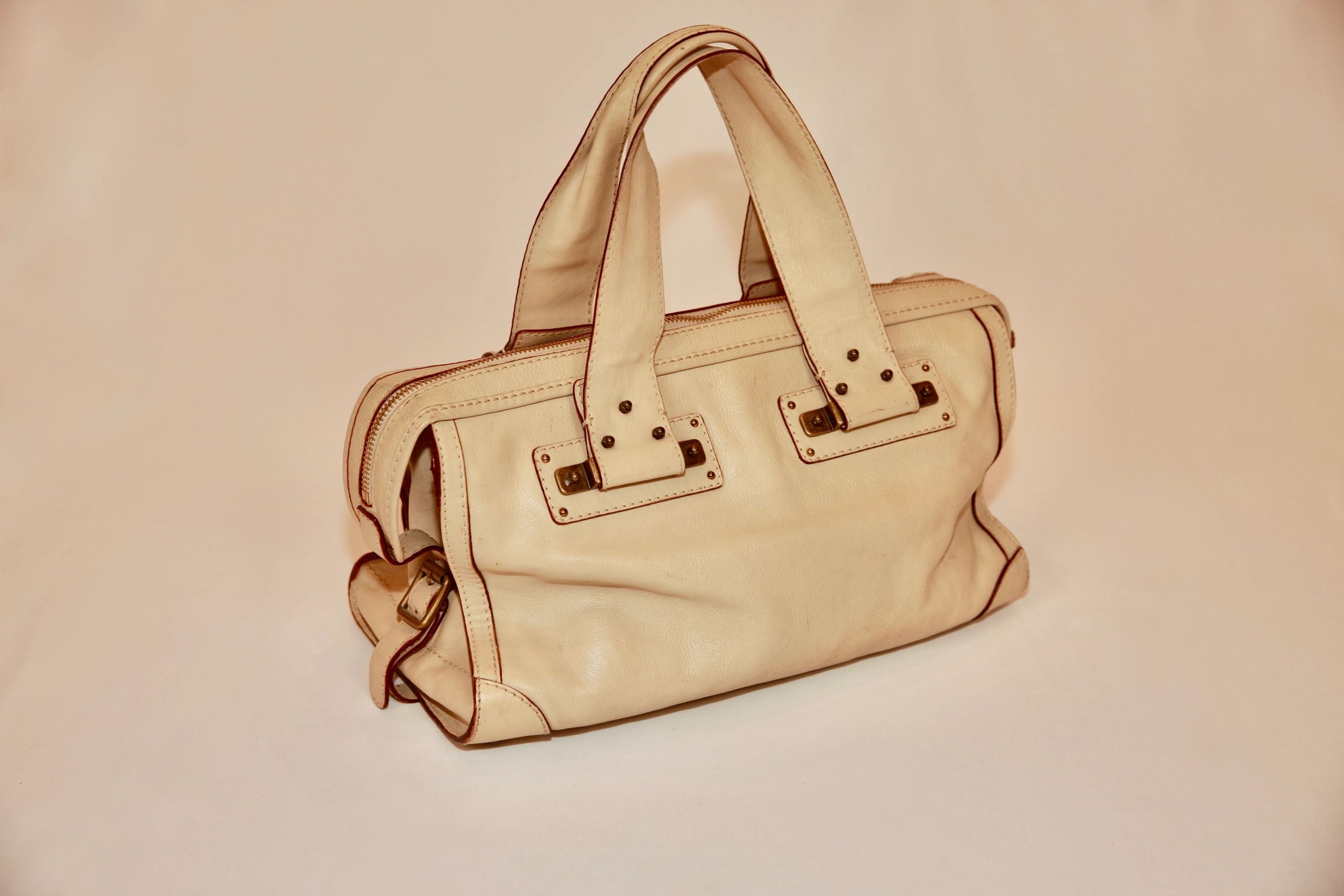 VNTG Chloé Cream Leather Satchel