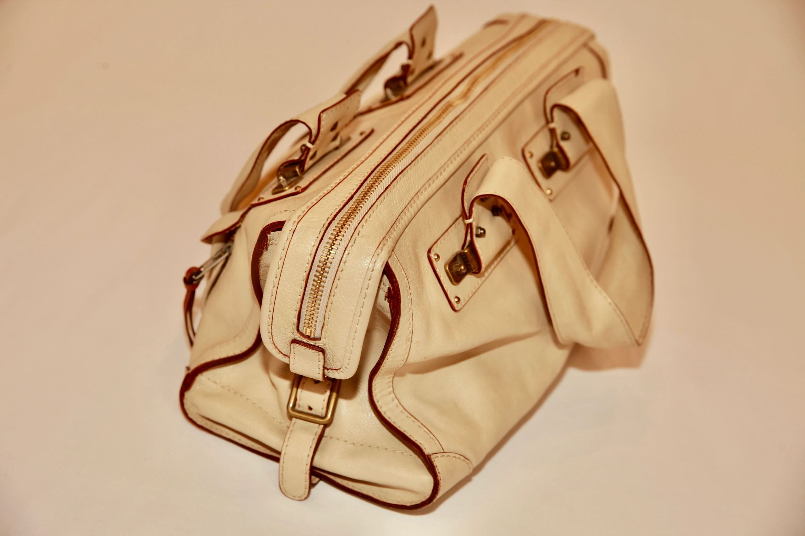 VNTG Chloé Cream Leather Satchel