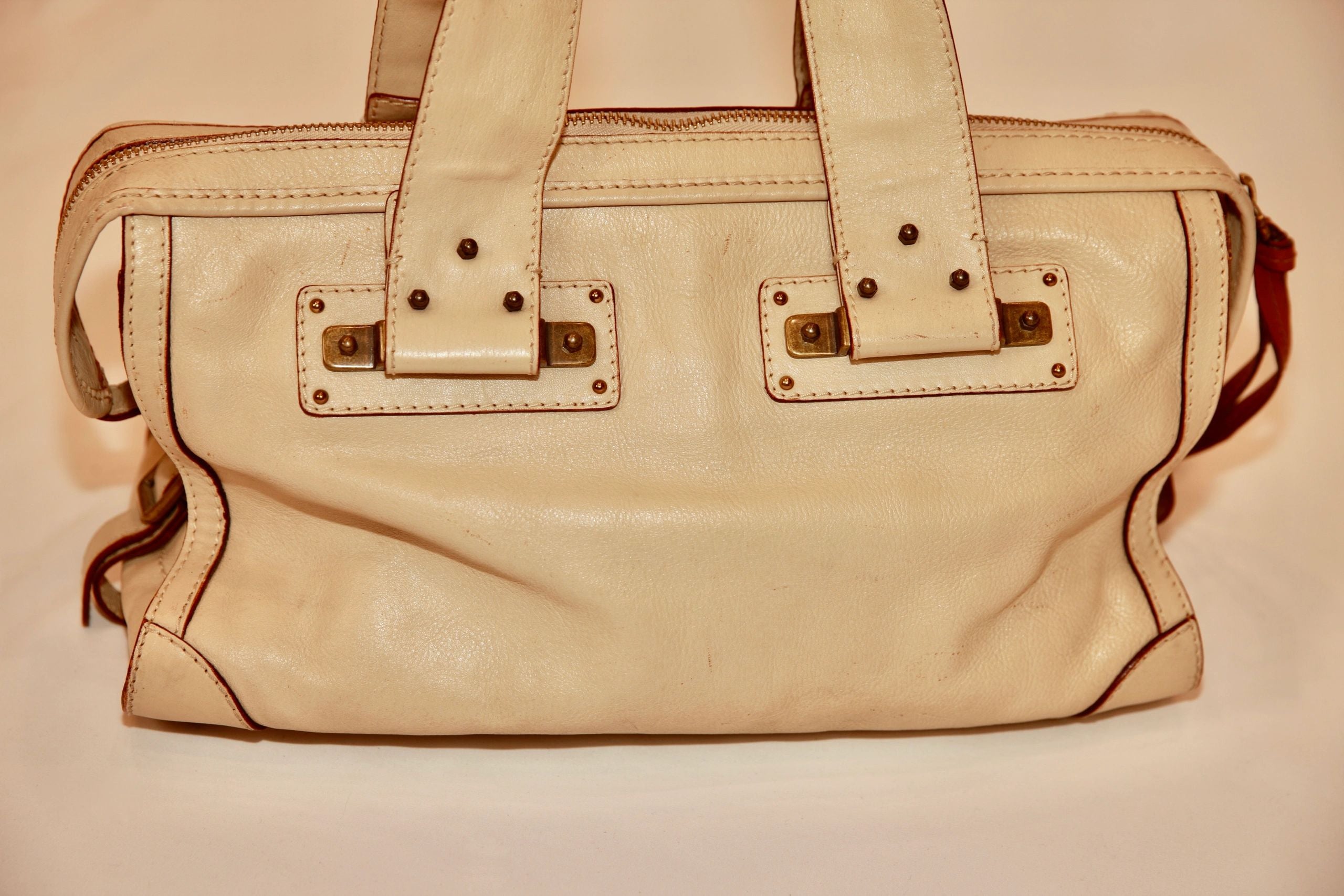 VNTG Chloé Cream Leather Satchel