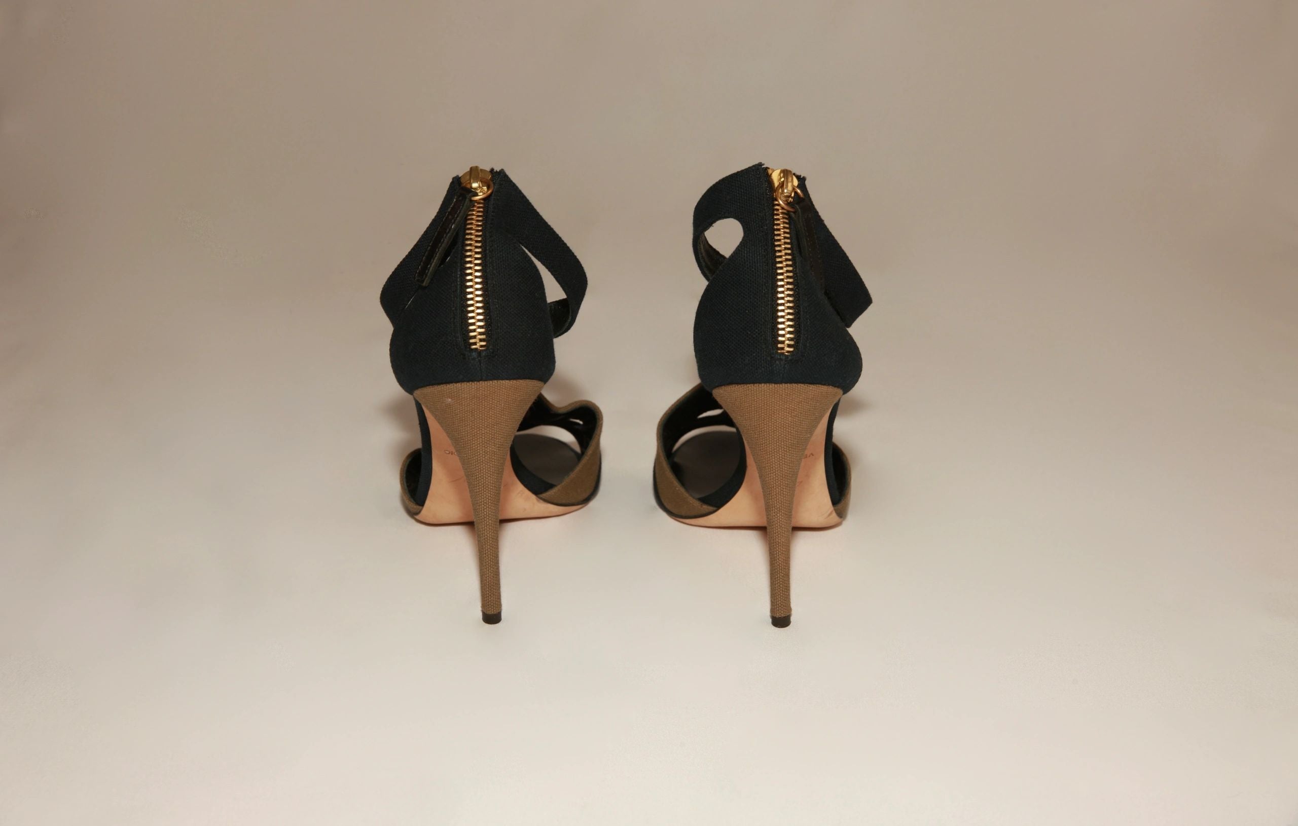 VNTG Giuseppe Zanotti Gold Grommet Heels - Size 38