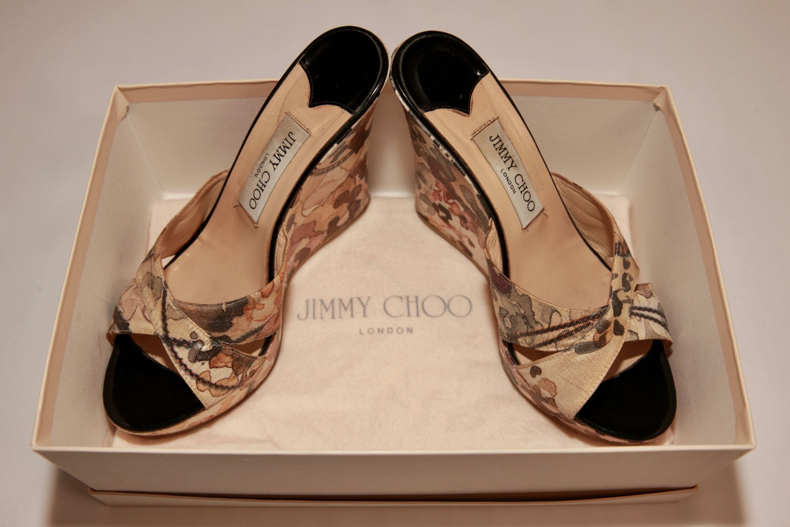 VNTG Satin Jimmy Choo Wedges - Size 38