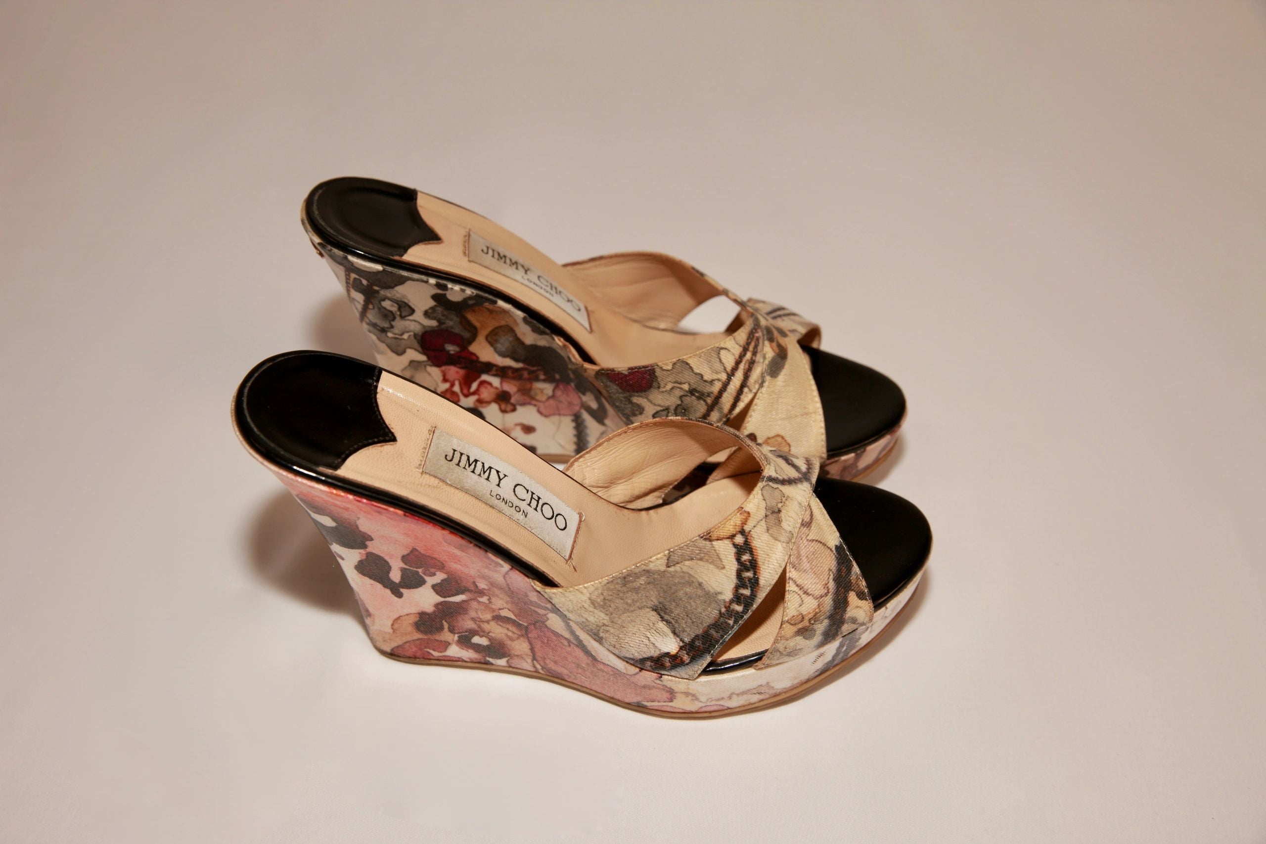 VNTG Satin Jimmy Choo Wedges - Size 38