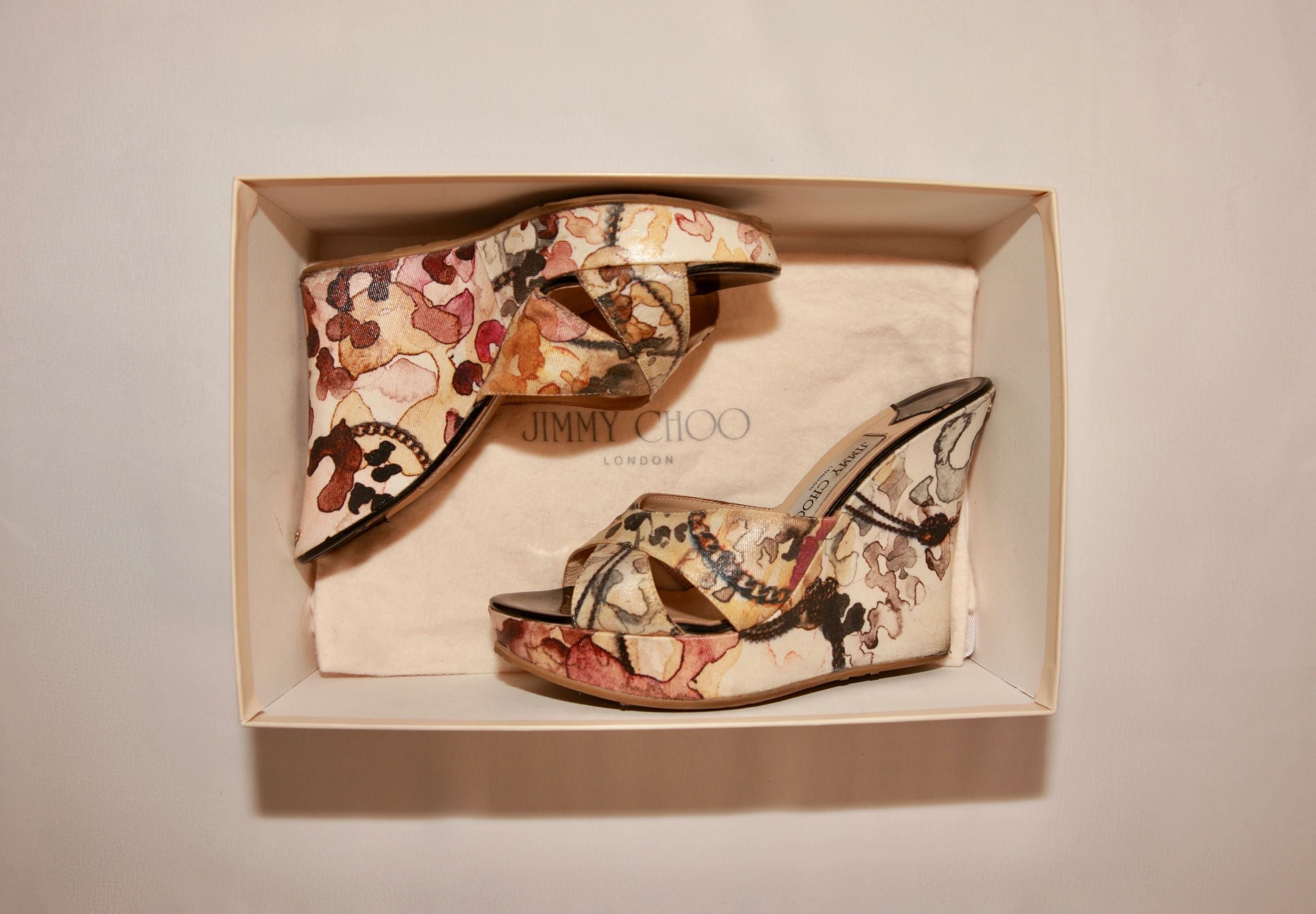VNTG Satin Jimmy Choo Wedges - Size 38