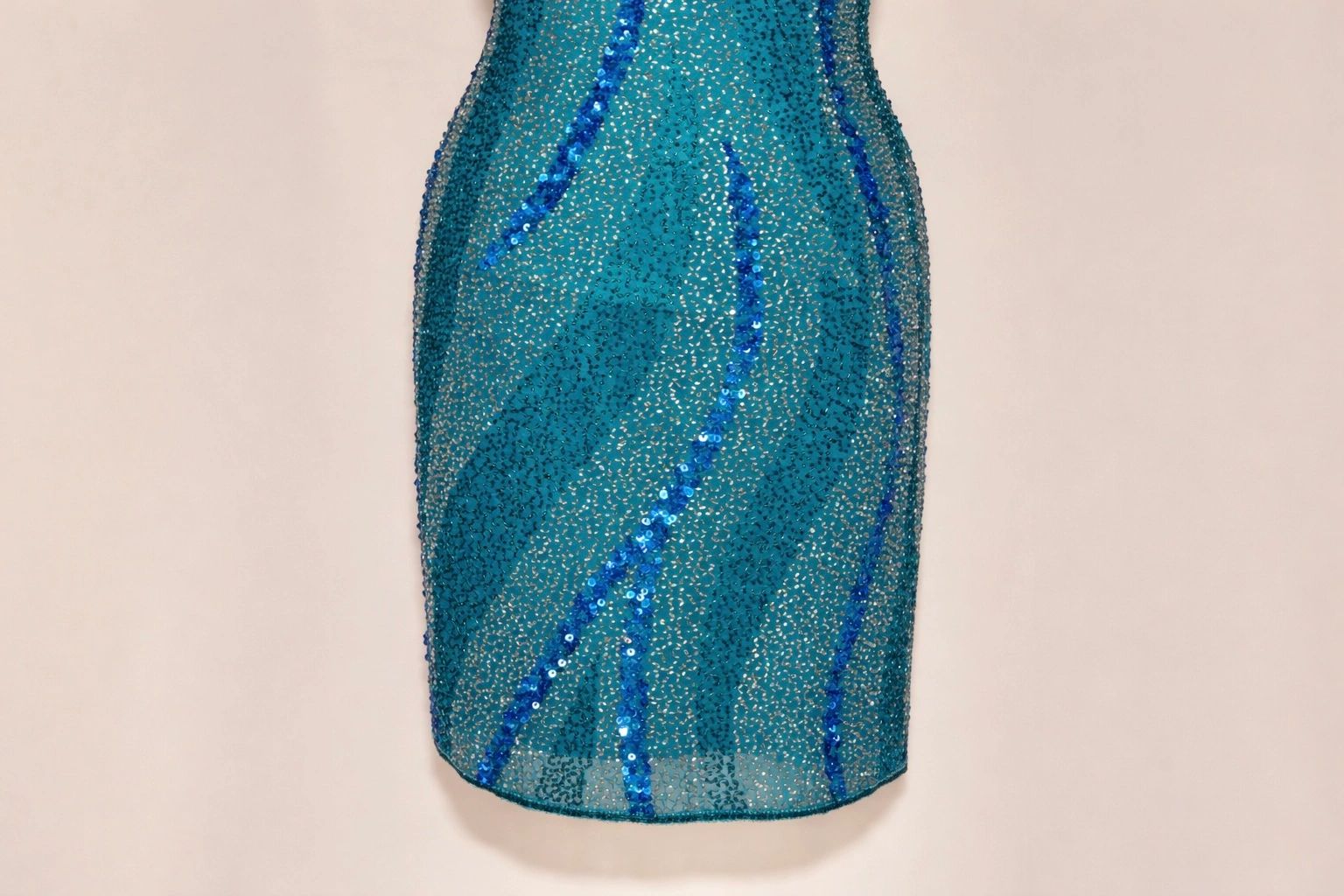 VNTG Vintage Scala Silk Beaded Open-Back Dress - Size Small