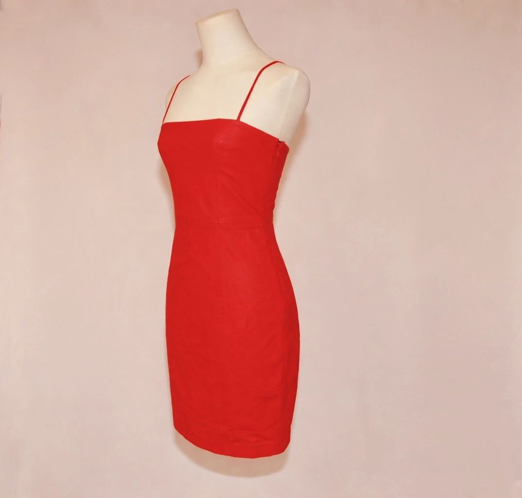 VNTG Alexander Wang Red Lambskin Leather Dress- Size XS