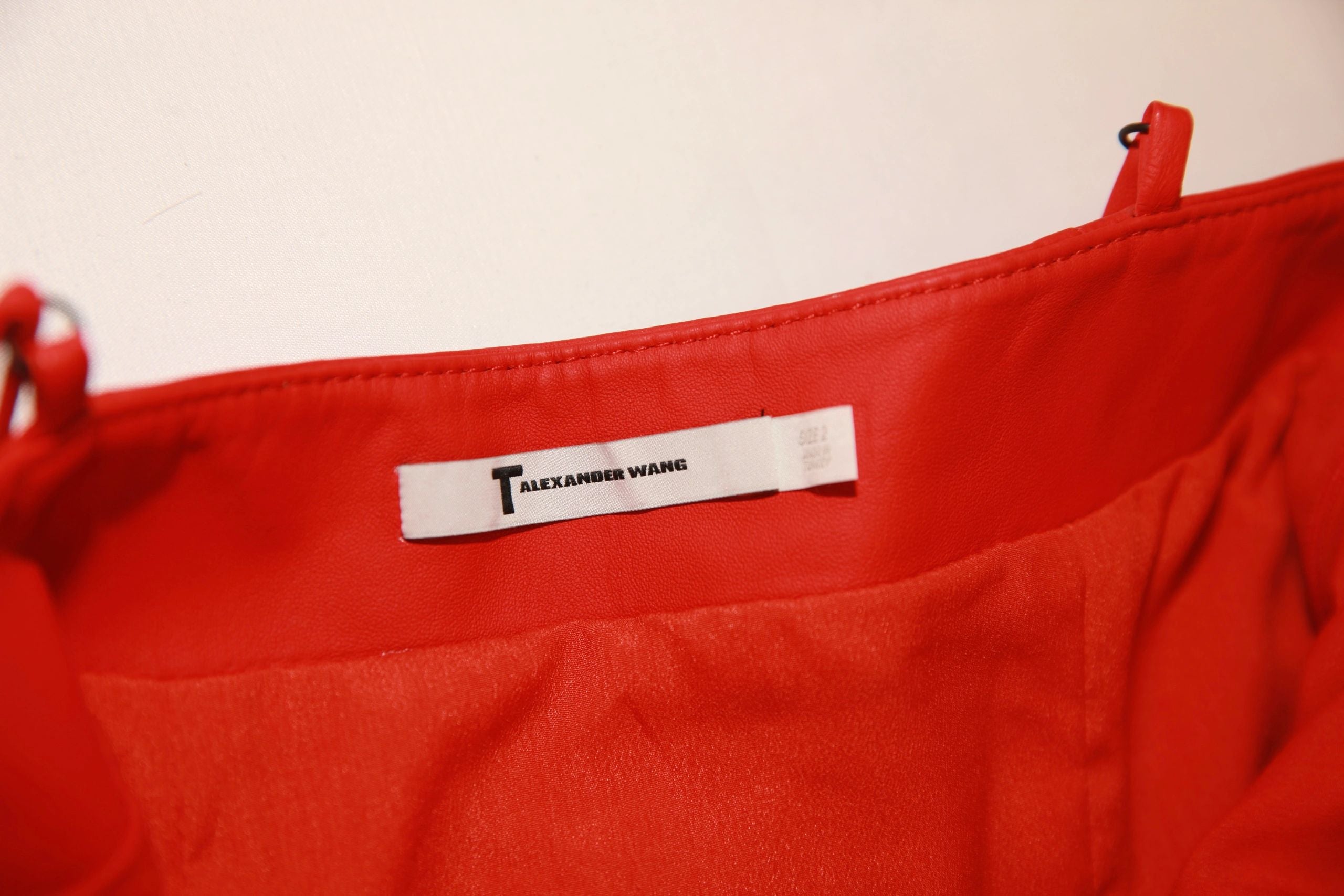 VNTG Alexander Wang Red Lambskin Leather Dress- Size XS