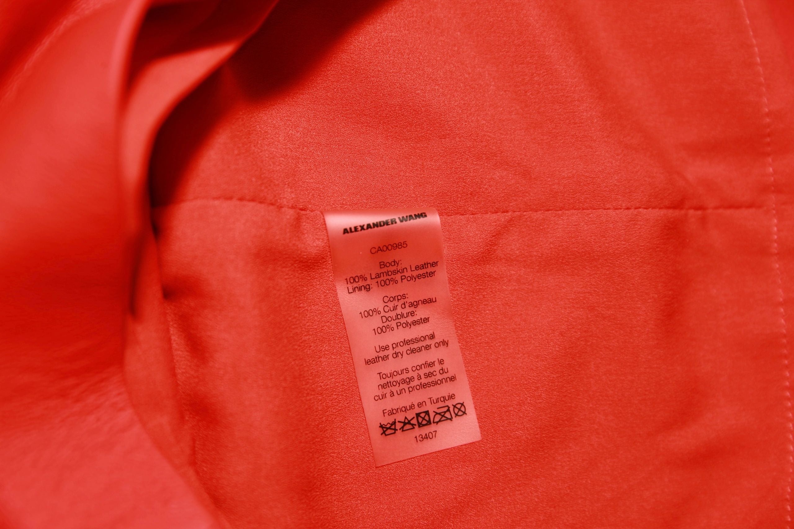 VNTG Alexander Wang Red Lambskin Leather Dress- Size XS