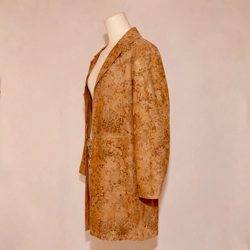 VNTG Genuine Leather Animal & Floral Duster Jacket – Size M