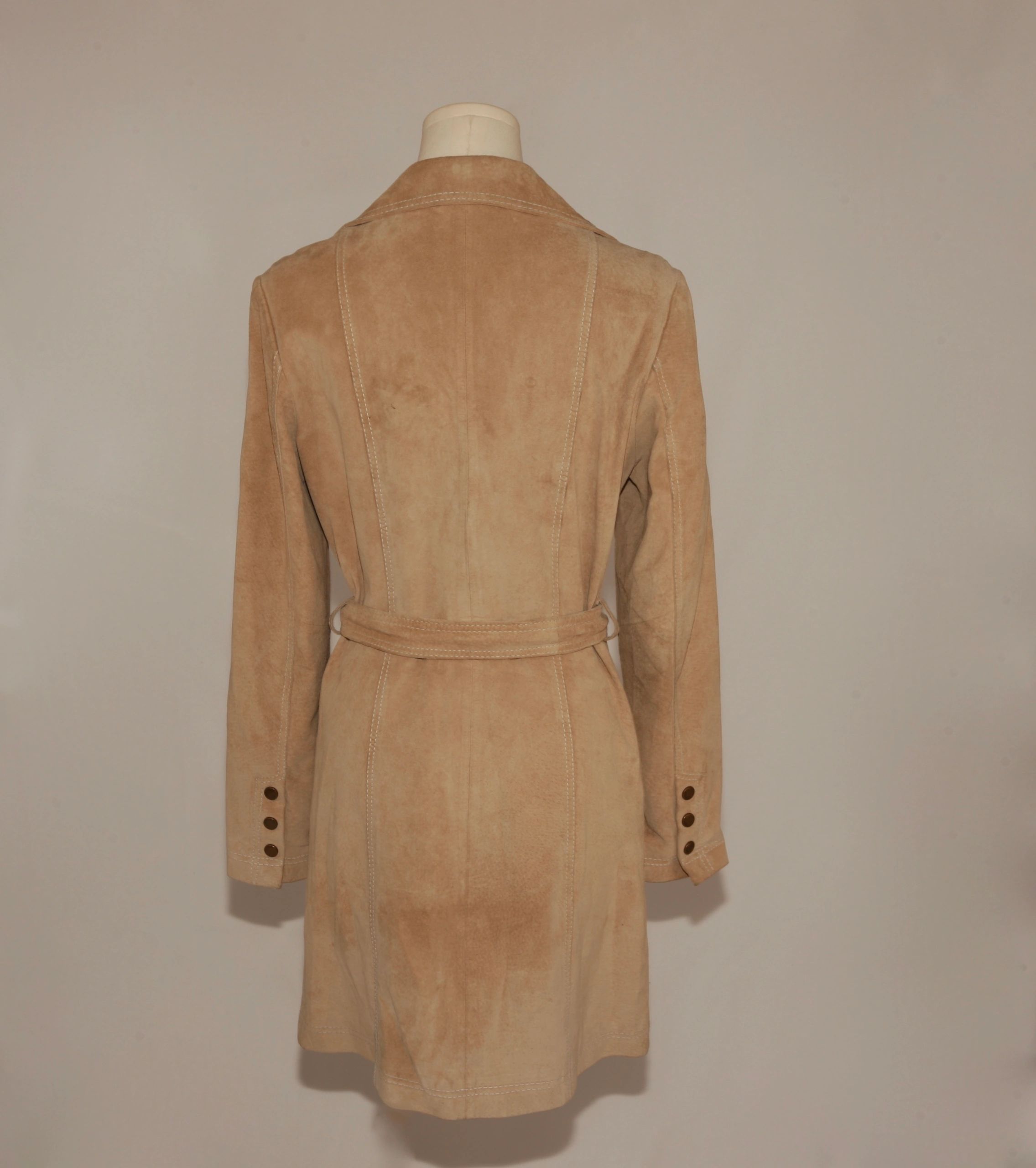 VNTG Suede Leather Arden B. Trench Coat - Size Small