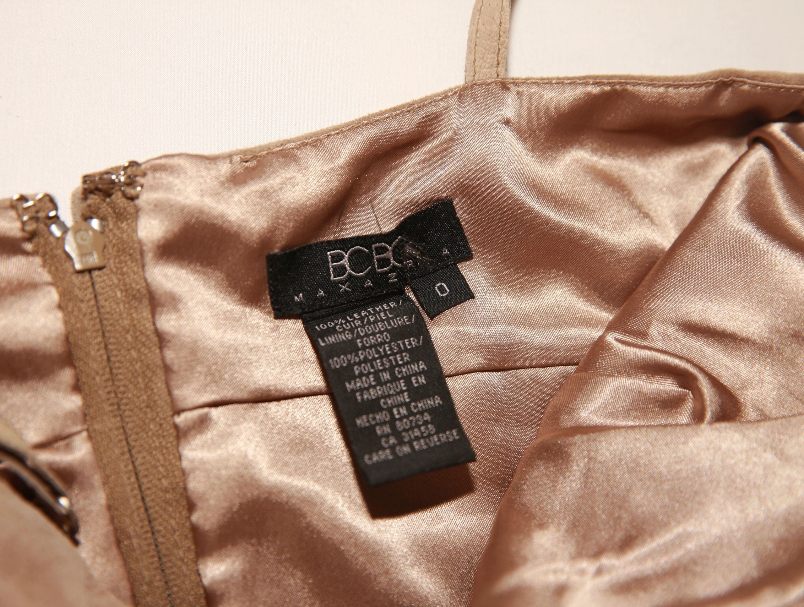 VNTG BCBG Suede Leather Embroidered Dress - Size 0