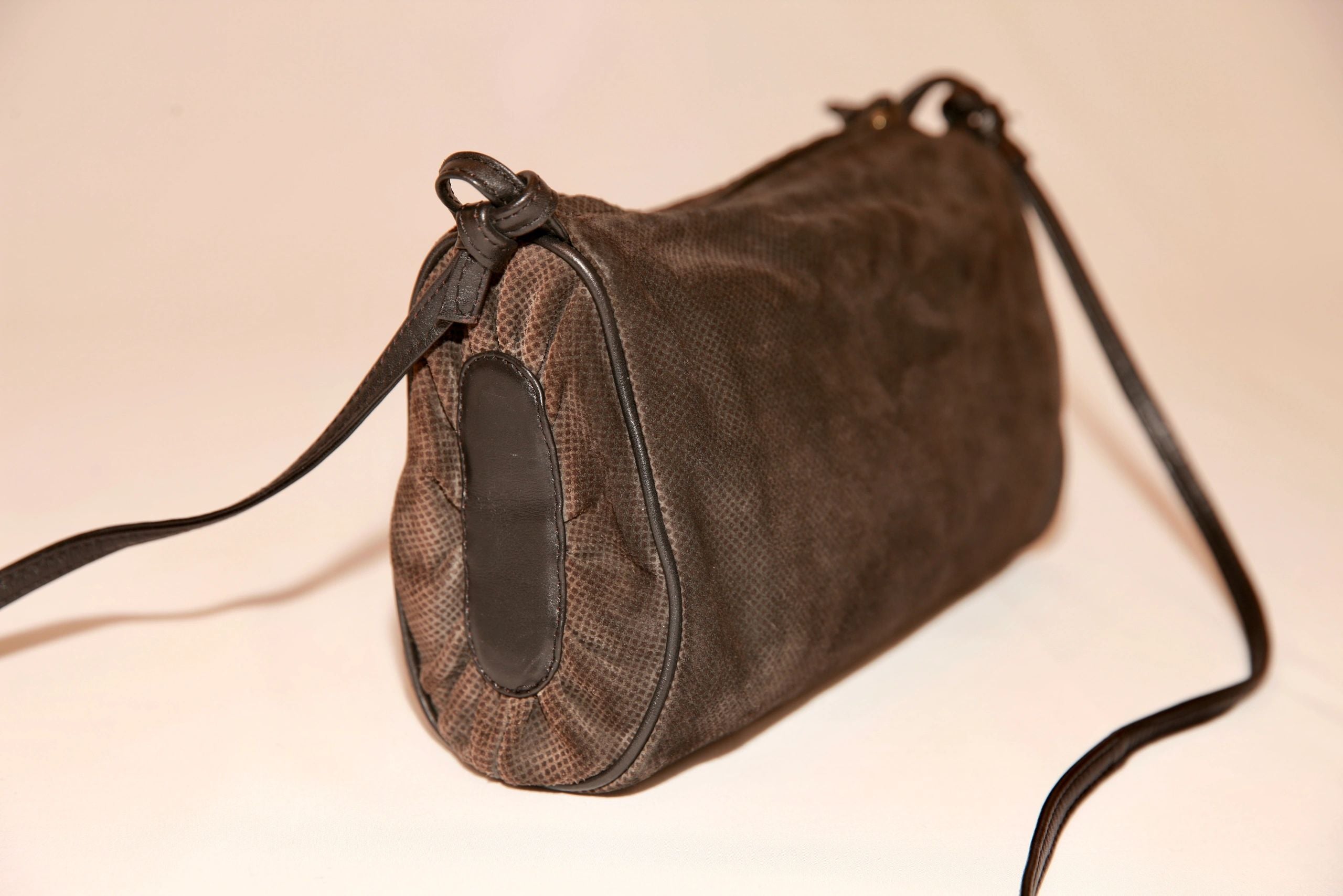 VNTG Bottega Veneta Suede Leather Crossbody Bag