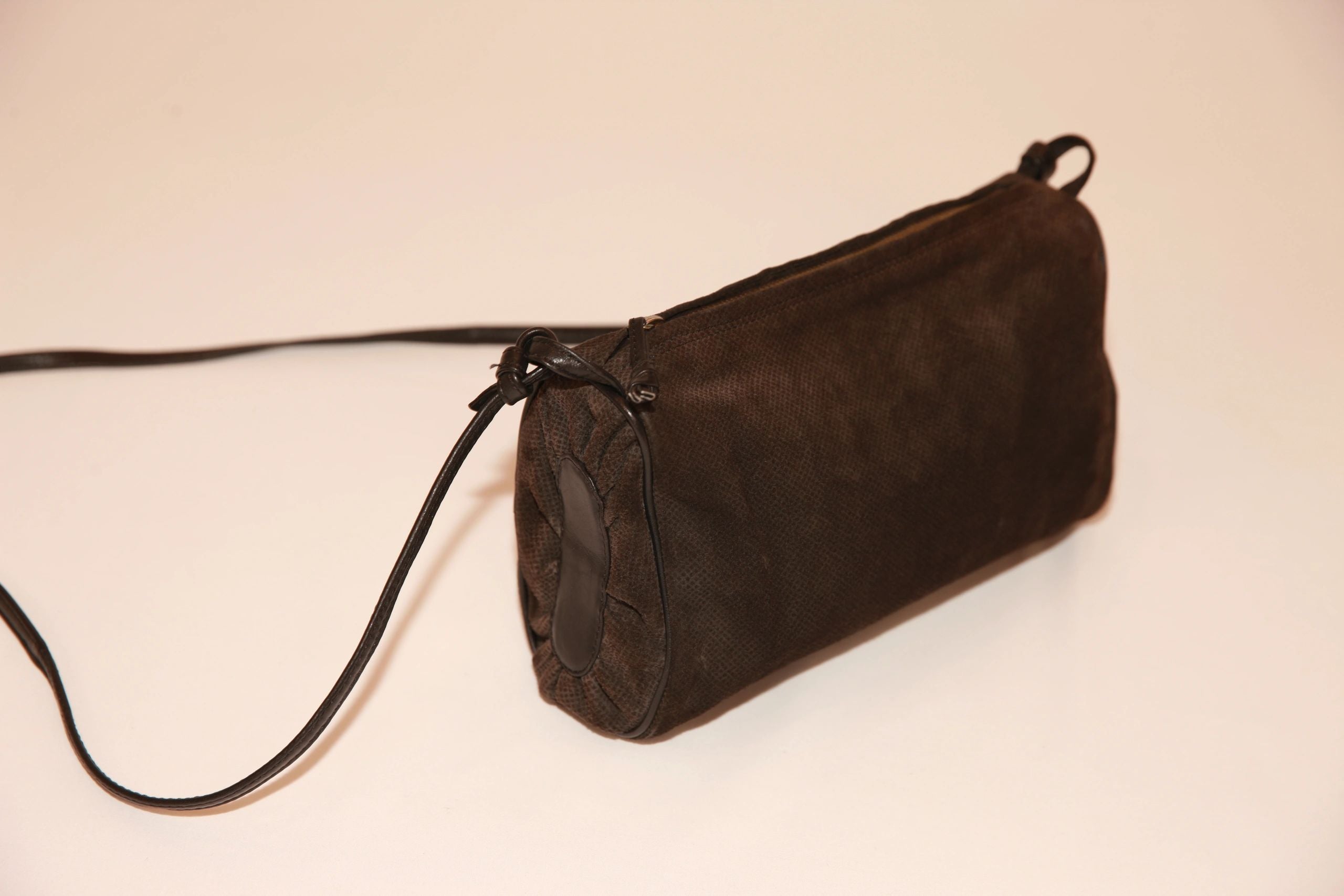 VNTG Bottega Veneta Suede Leather Crossbody Bag